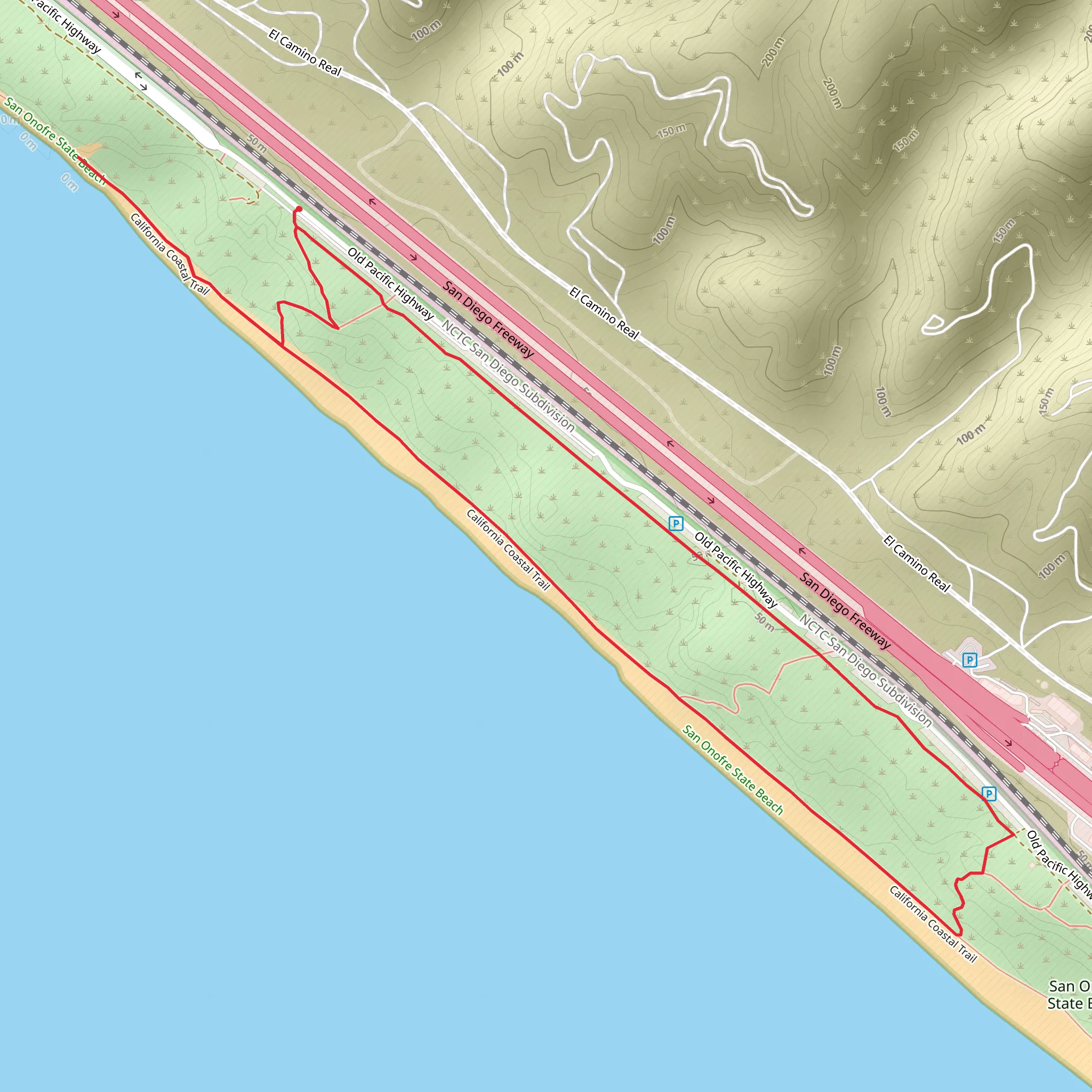 California Coastal Loop Trail mobile static map