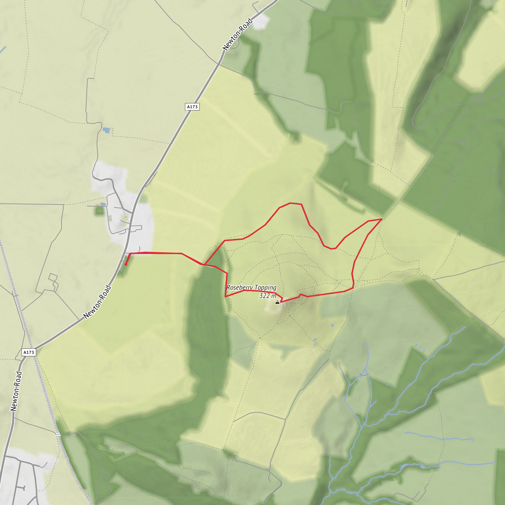 Roseberry Topping Circular mobile static map