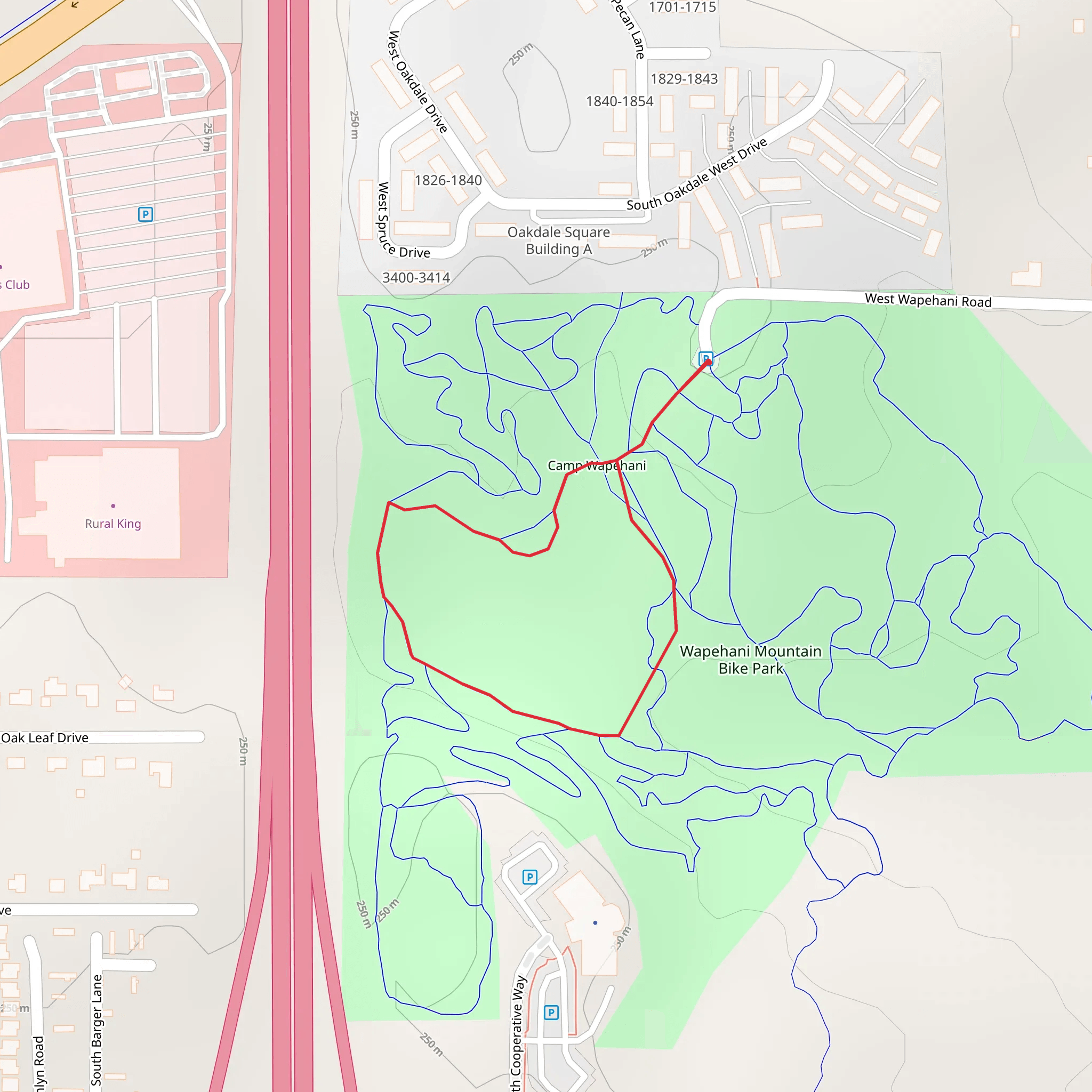 Wapehani Mountain Park Loop mobile static map