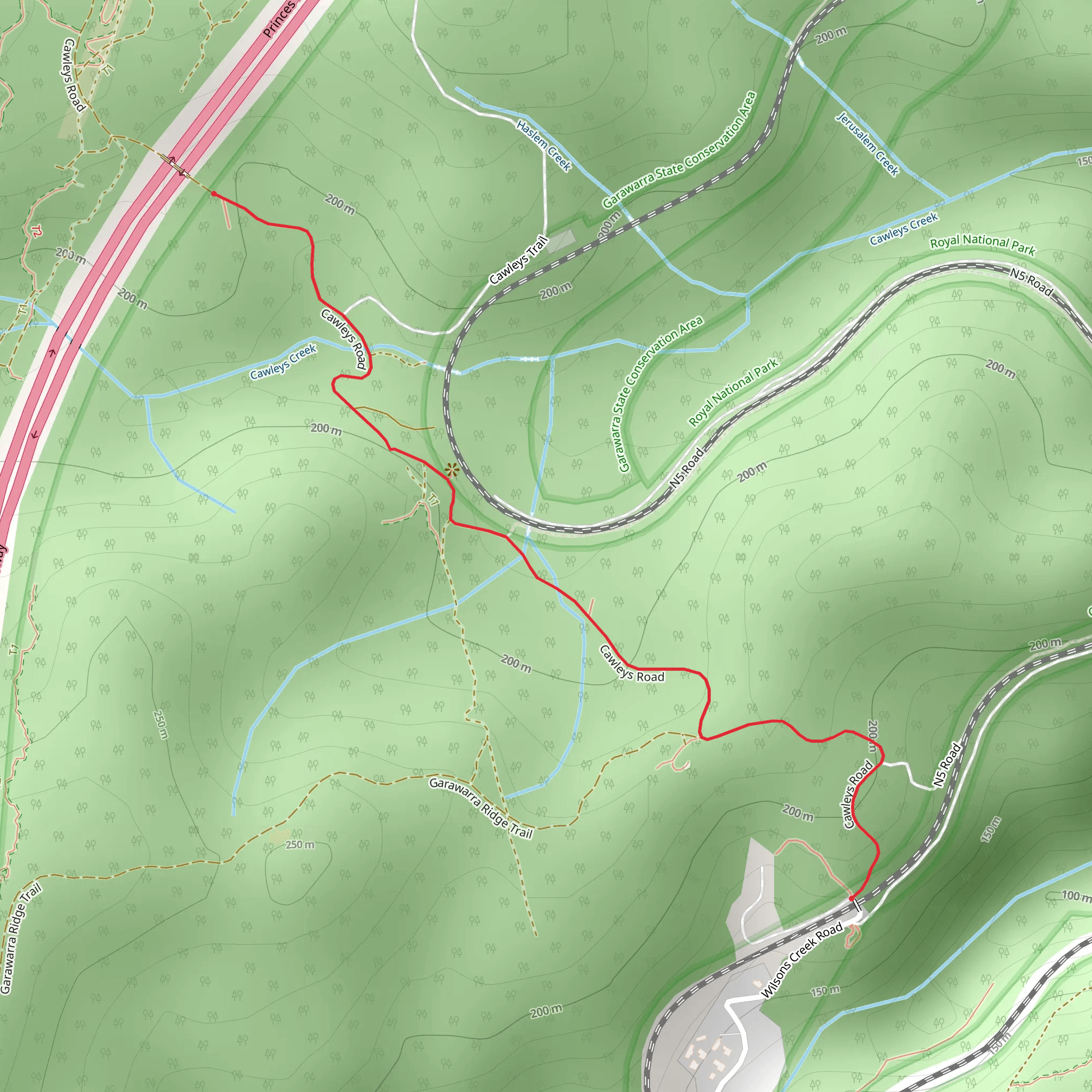 Cawleys Road Trail mobile static map