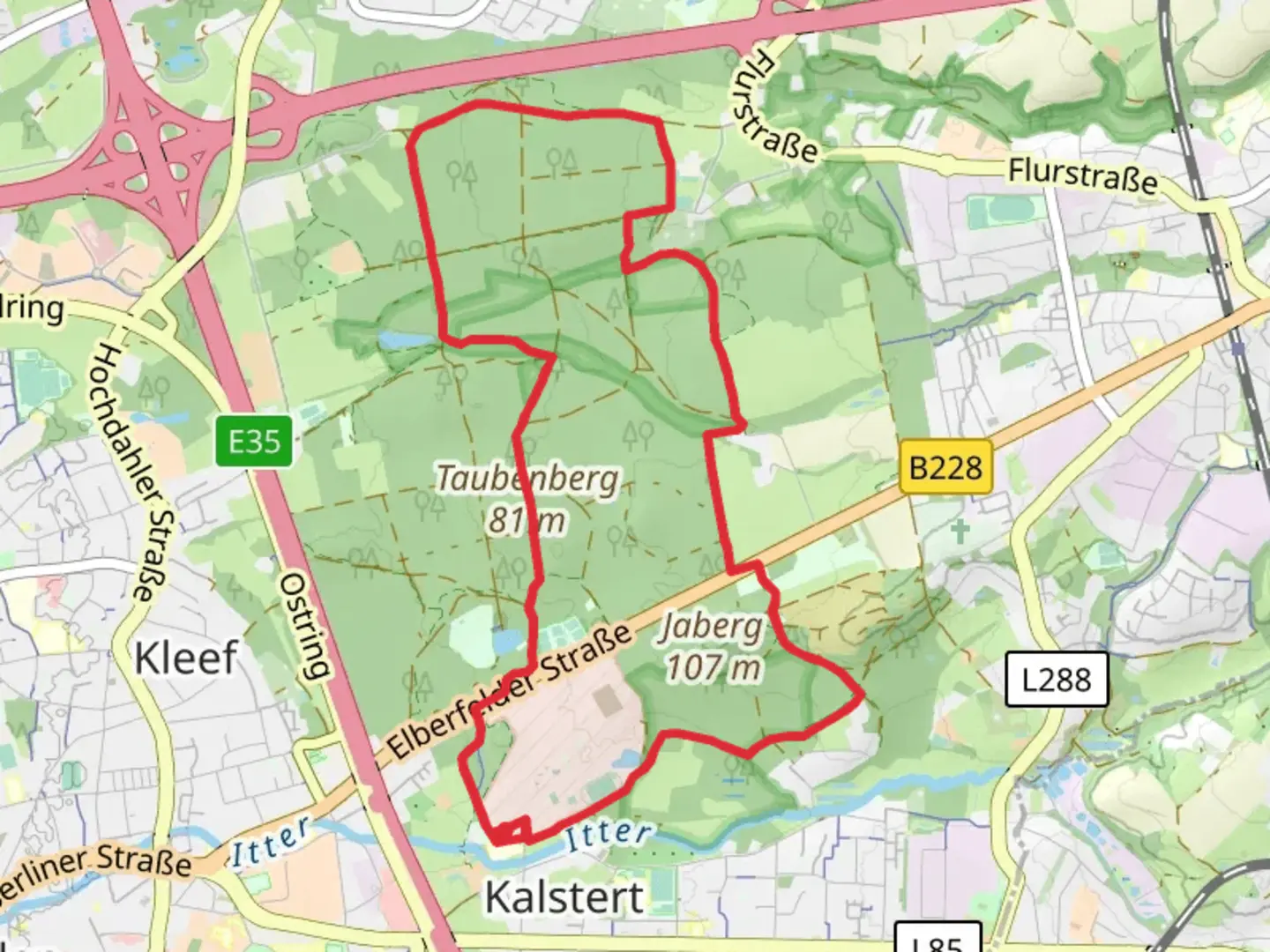 An image depicting the trail Waldbad Rundweg A2 and its surrounding area.
