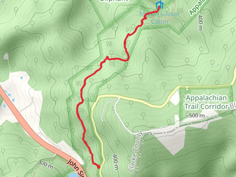 Appalachian Trail and Myron Glaser Cabin Access Trail