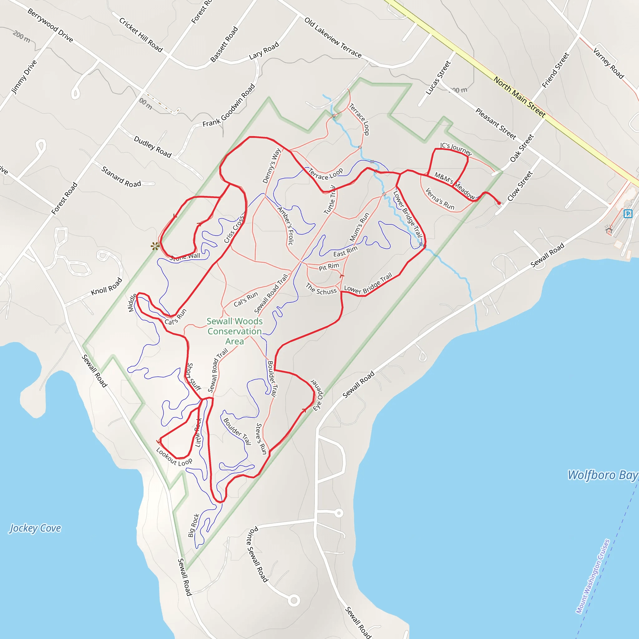 Jockey Cove and Wolfboro Bay Loop mobile static map