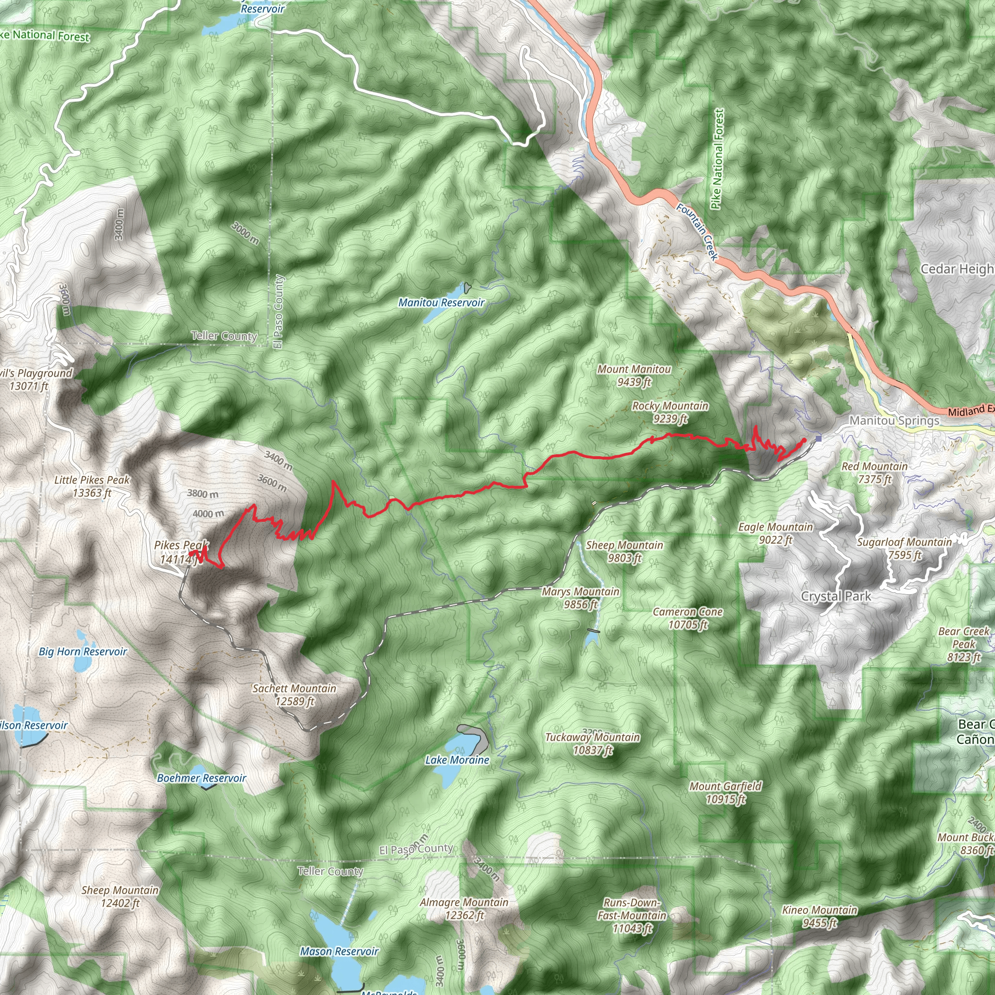 Barr Trail mobile static map