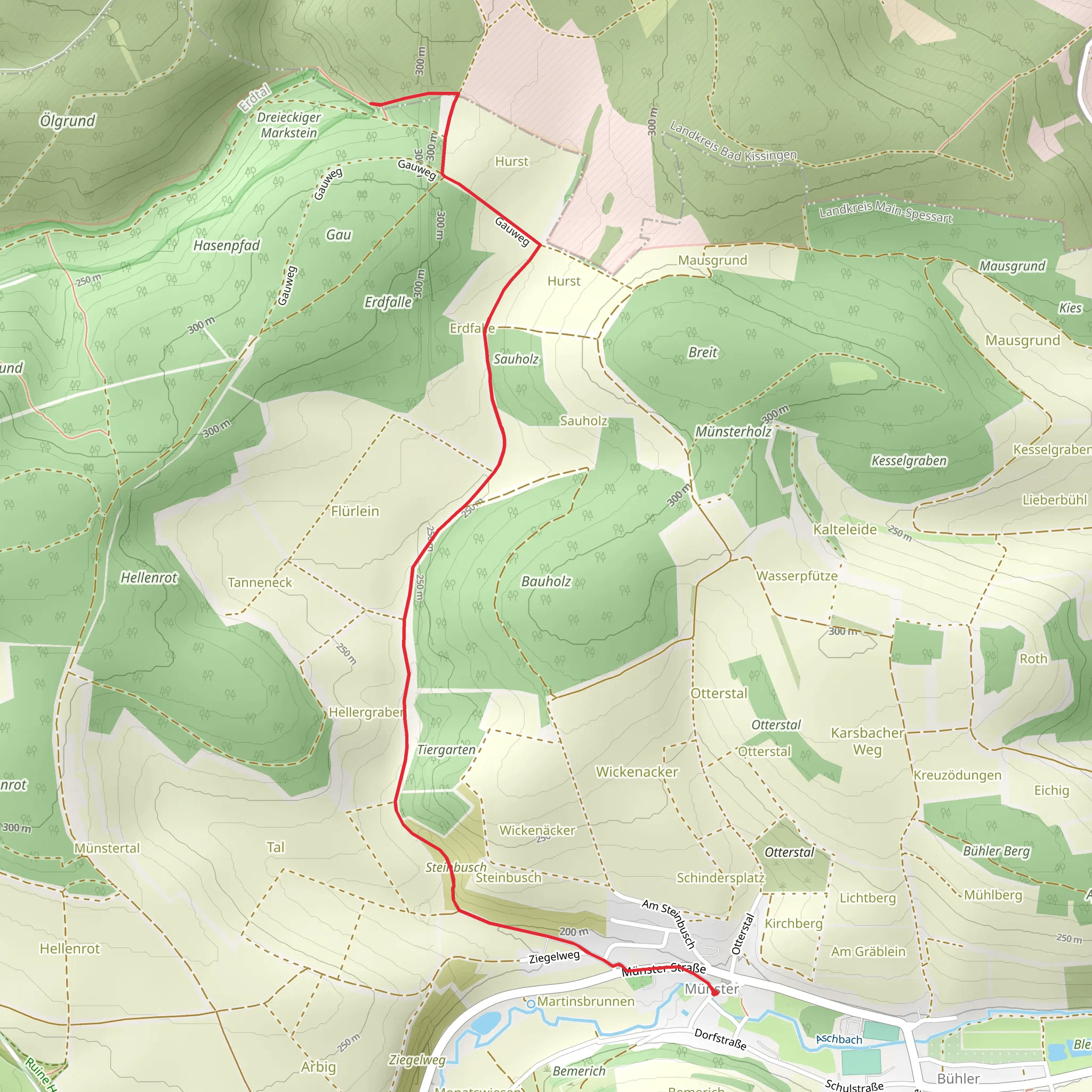 Gauweg from Münster mobile static map