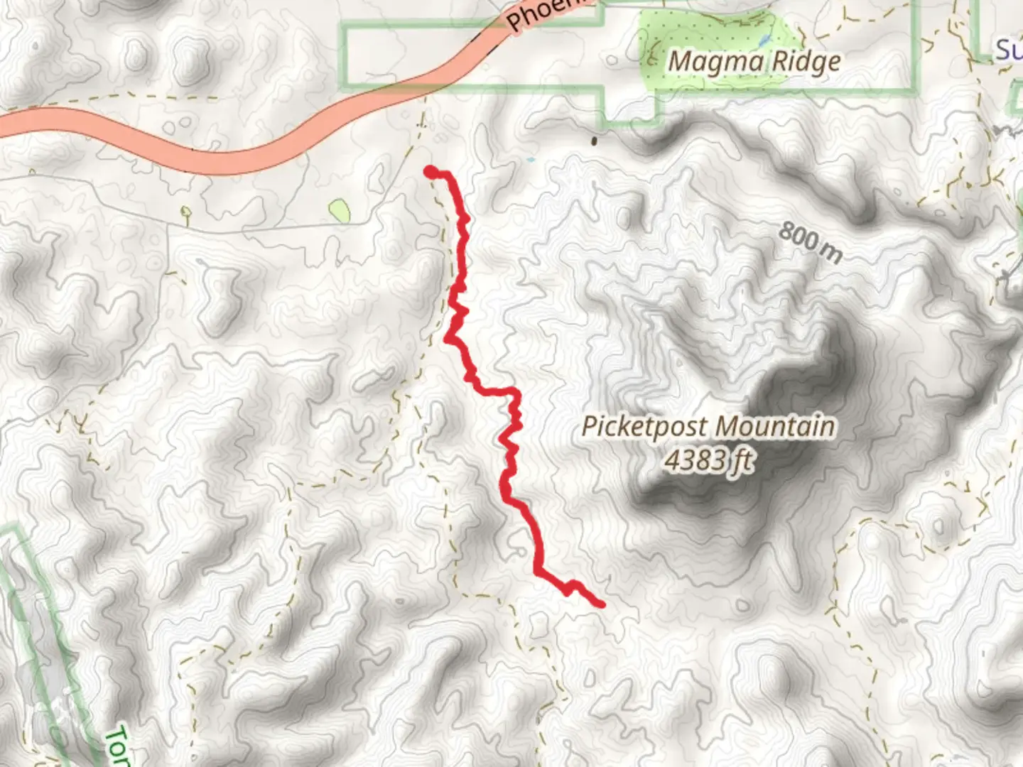An image depicting the trail Arizona Trail from Alamo Canyon and its surrounding area.