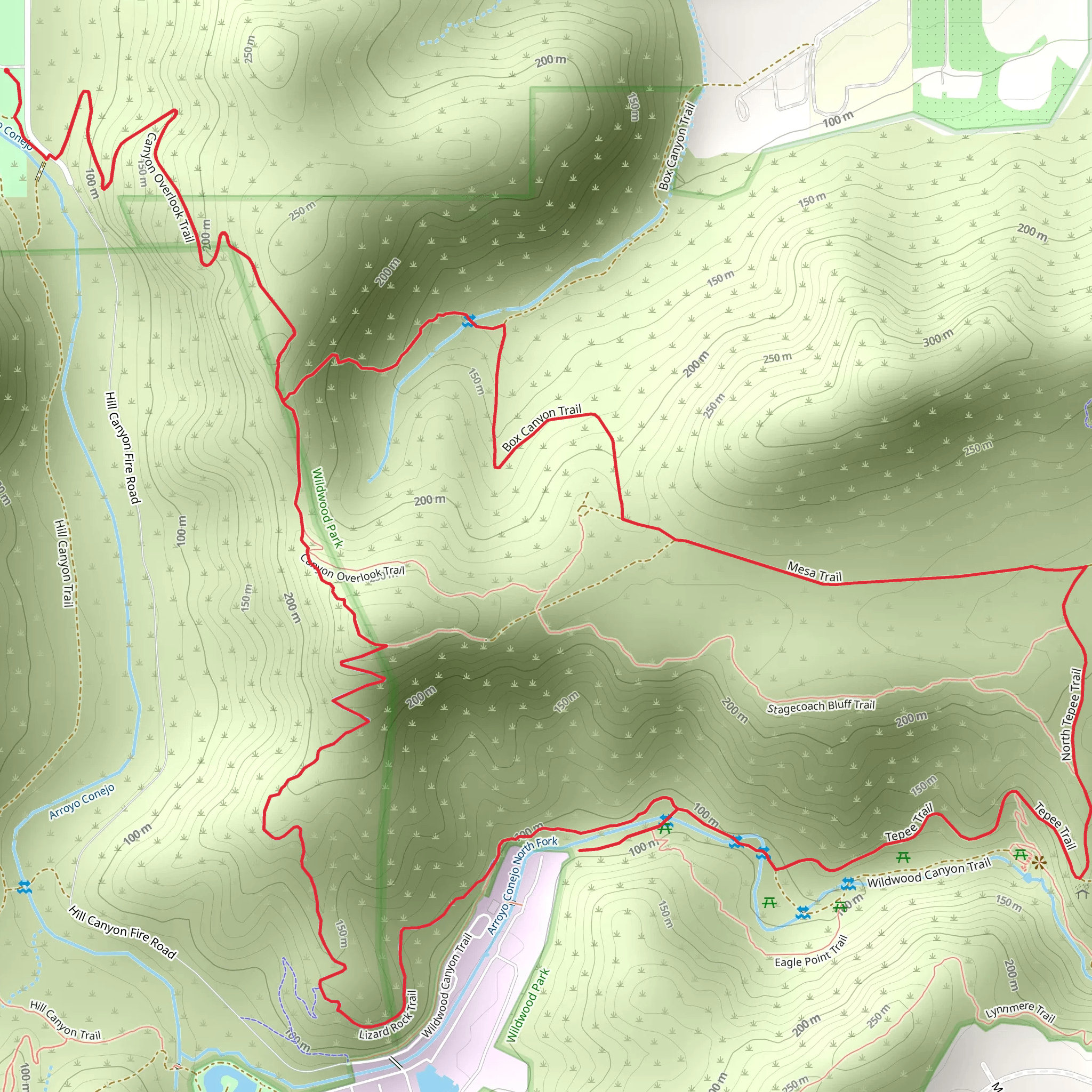 Canyon Overlook - Lizard Rock - Mesa - Tepee Loop Trail mobile static map