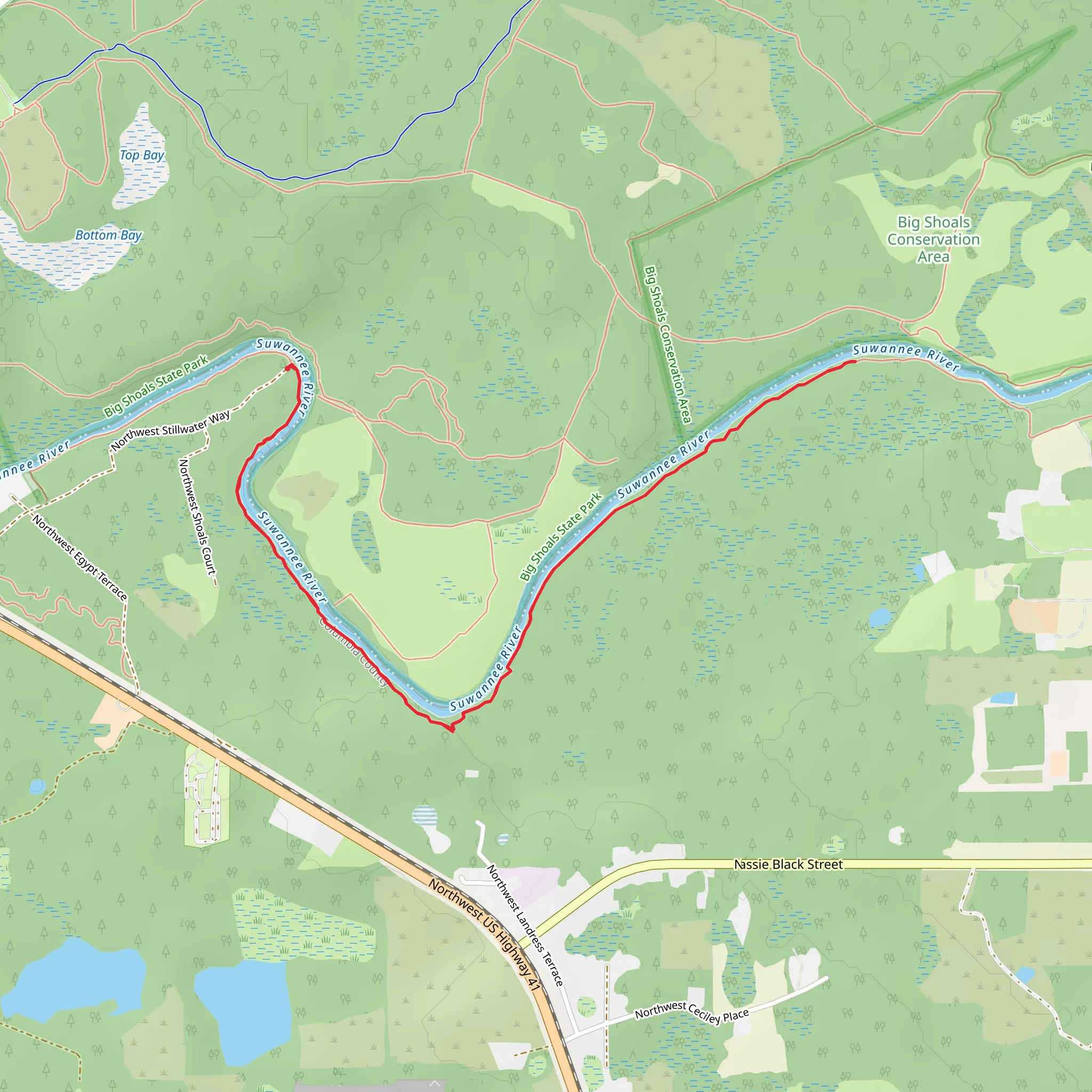 Walk along Suwannee River - Northwest Stillwater Way mobile static map