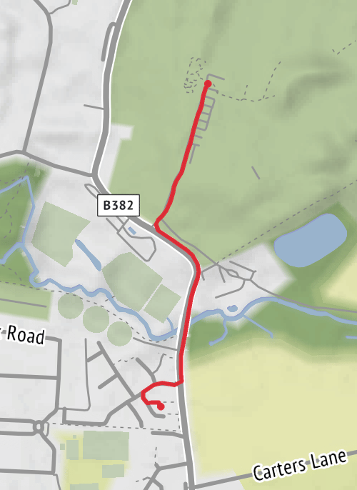 Hike from Old Woking mobile static map