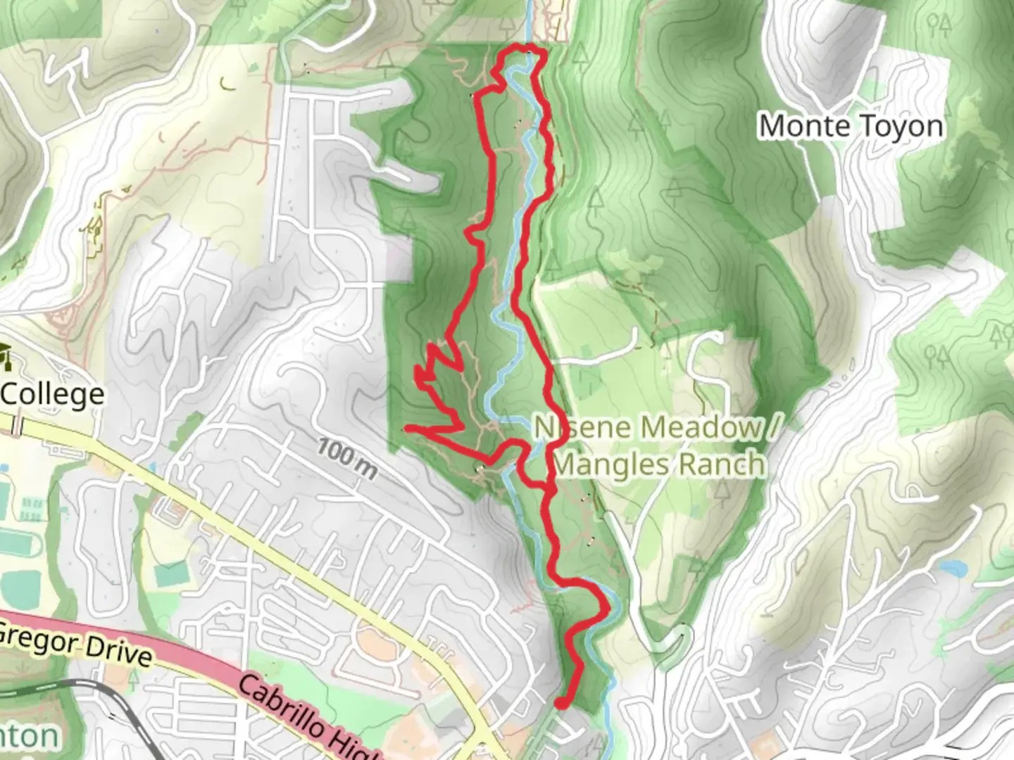 An image depicting the trail Aptos Rancho Loop Trail and its surrounding area.