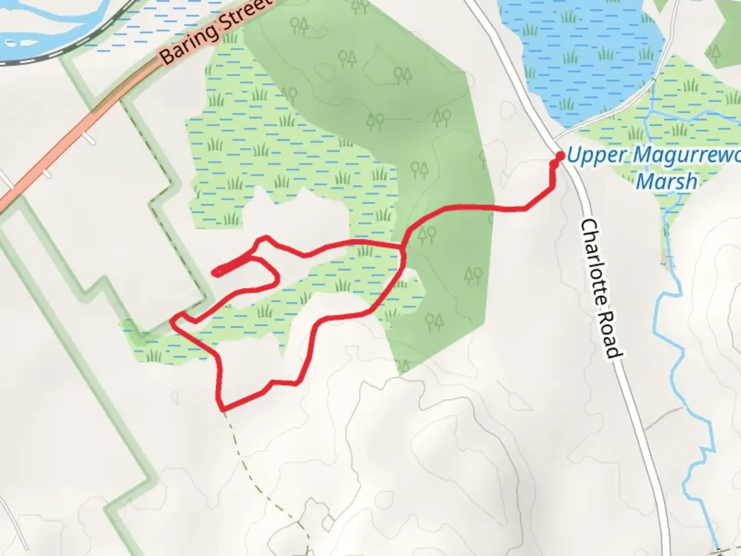 An image depicting the trail Barn Meadow Loop Trail and its surrounding area.