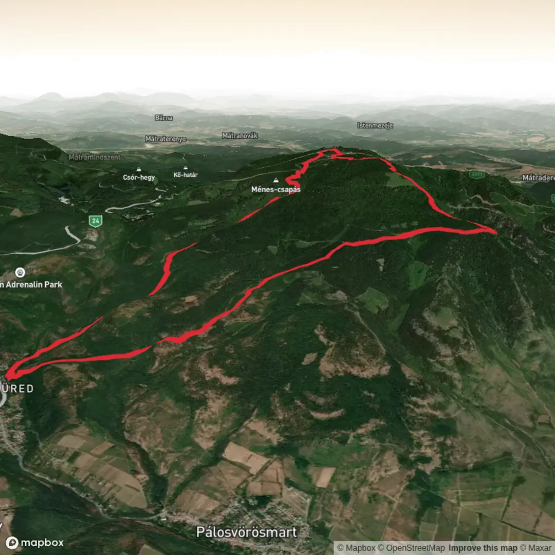 An image depicting the trail Kekes peak and its surrounding area.