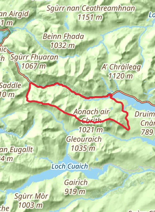 South Glen Shiel Ridge mobile static map