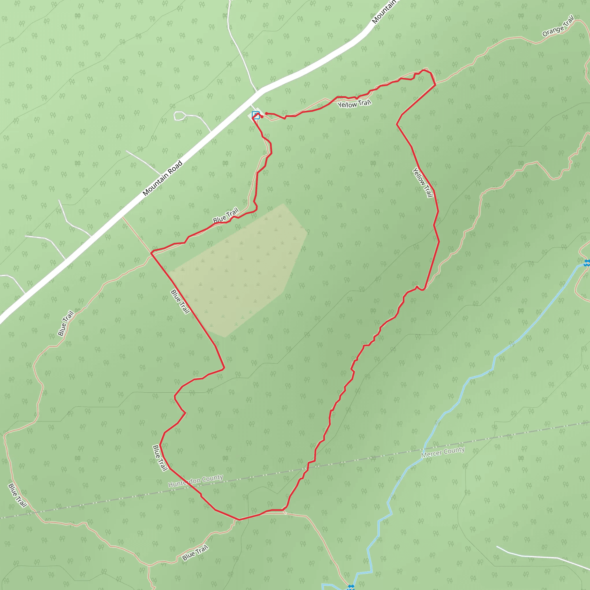 Yellow Trail and Green Loop Trail mobile static map