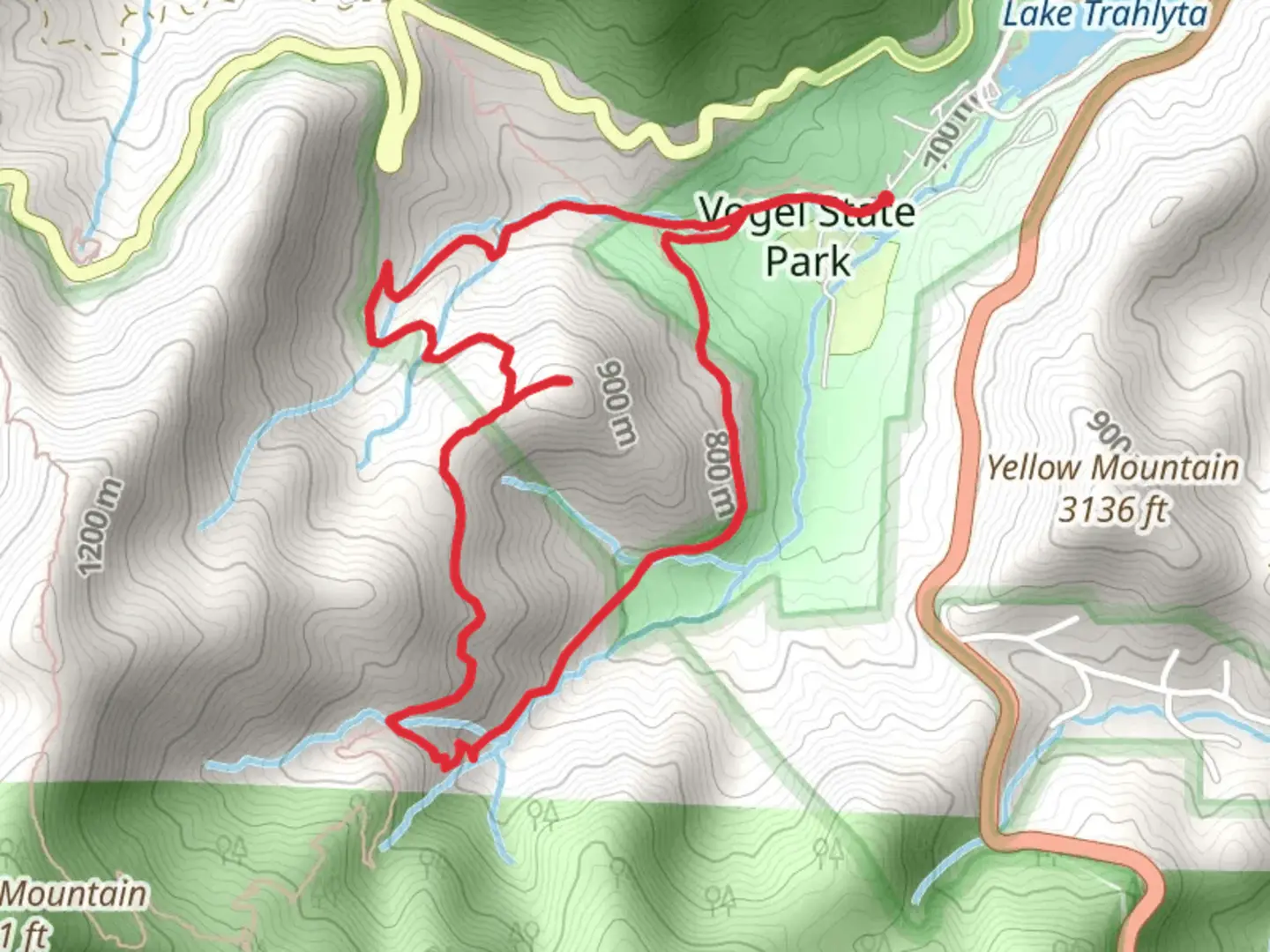 An image depicting the trail Coosa Backcountry and Bear Hair Gap LoopTrail and its surrounding area.