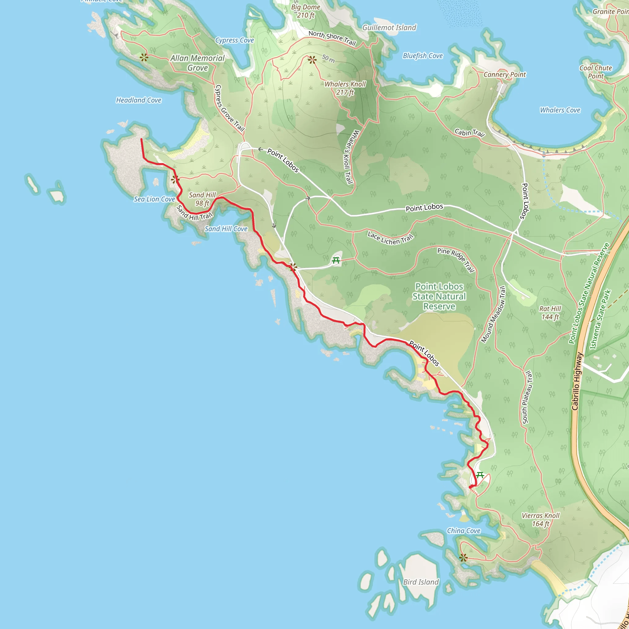Sand Hill and Cove mobile static map