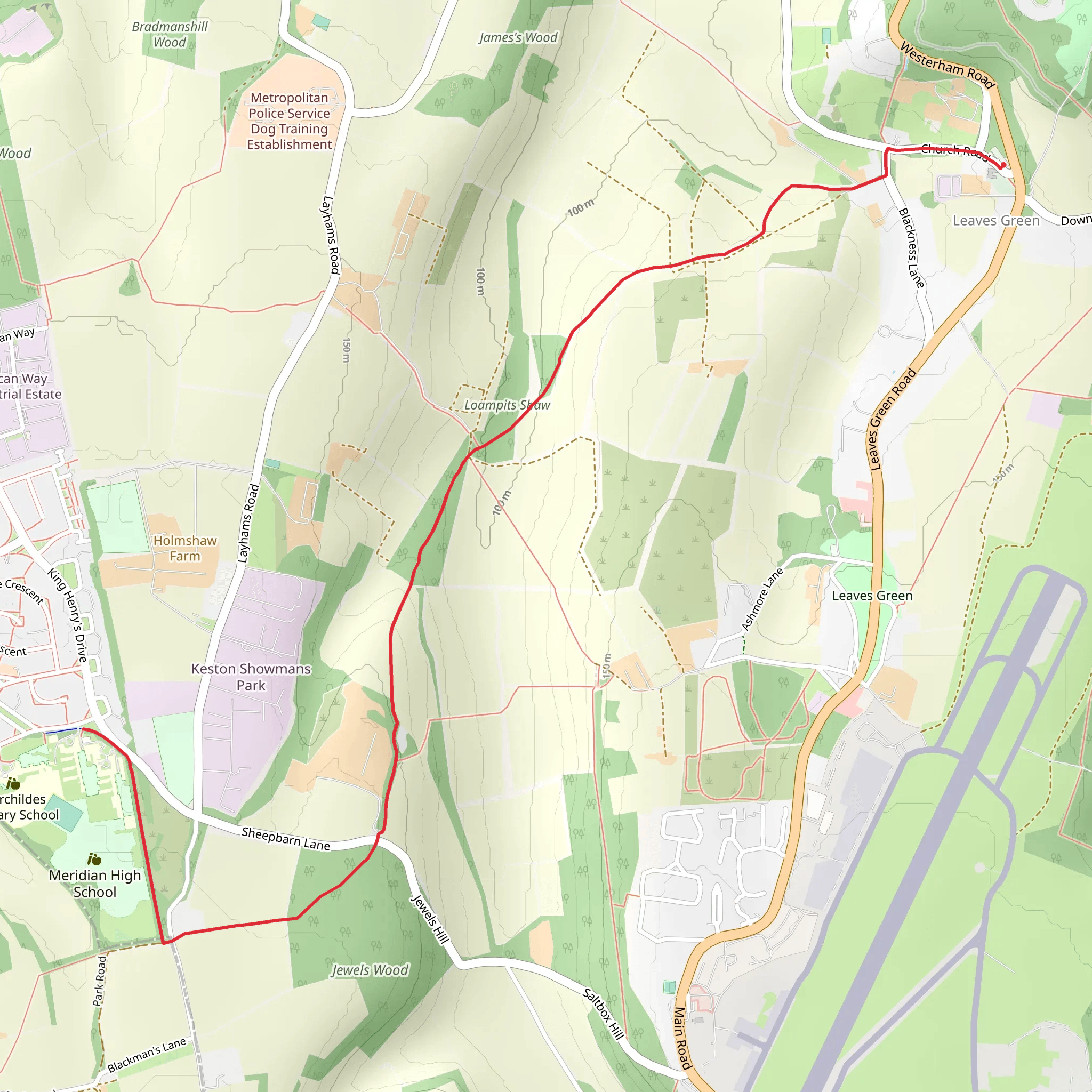 Highham's Hill and Jewels Wood mobile static map