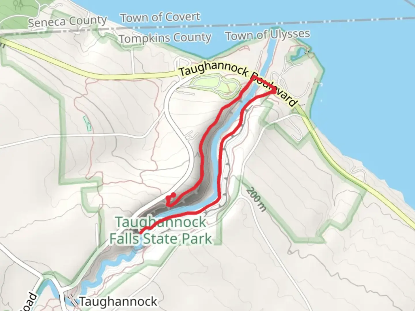 An image depicting the trail North Rim Trail and Gorge Trail and its surrounding area.