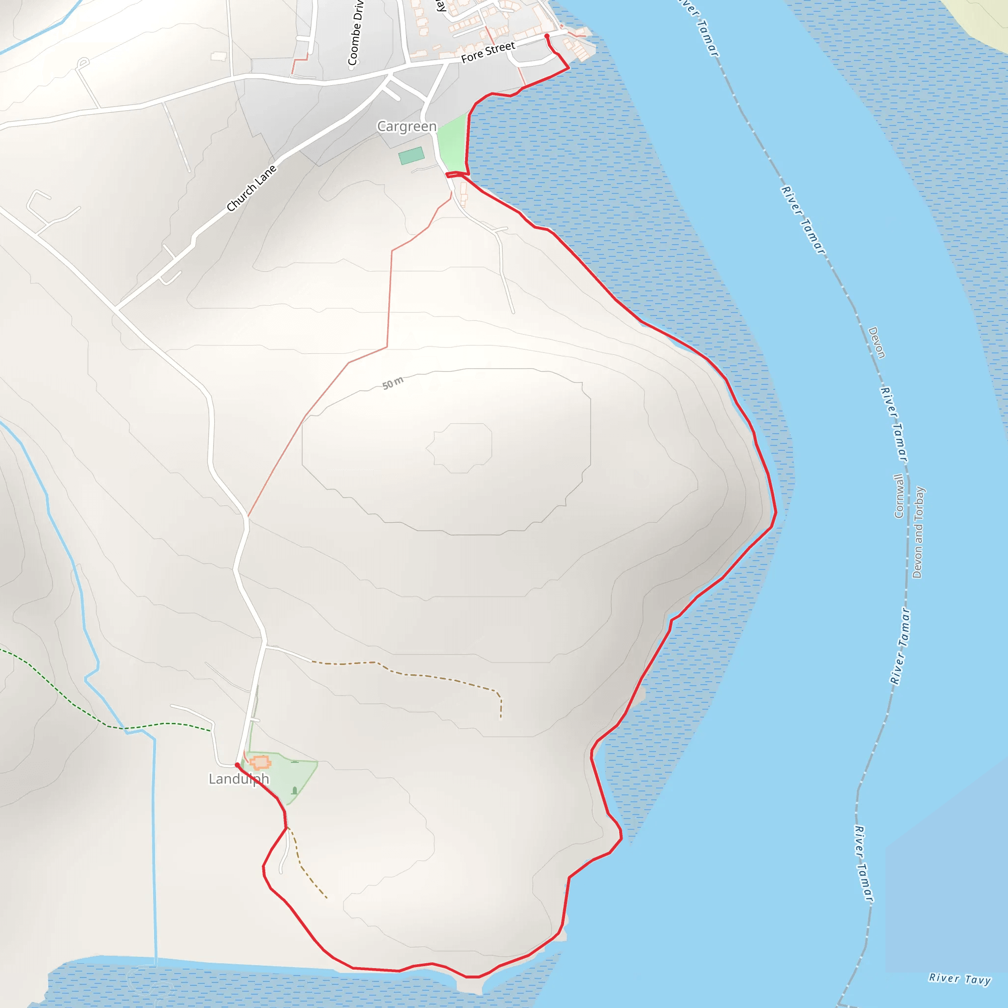 Tamar Estuary Walk mobile static map