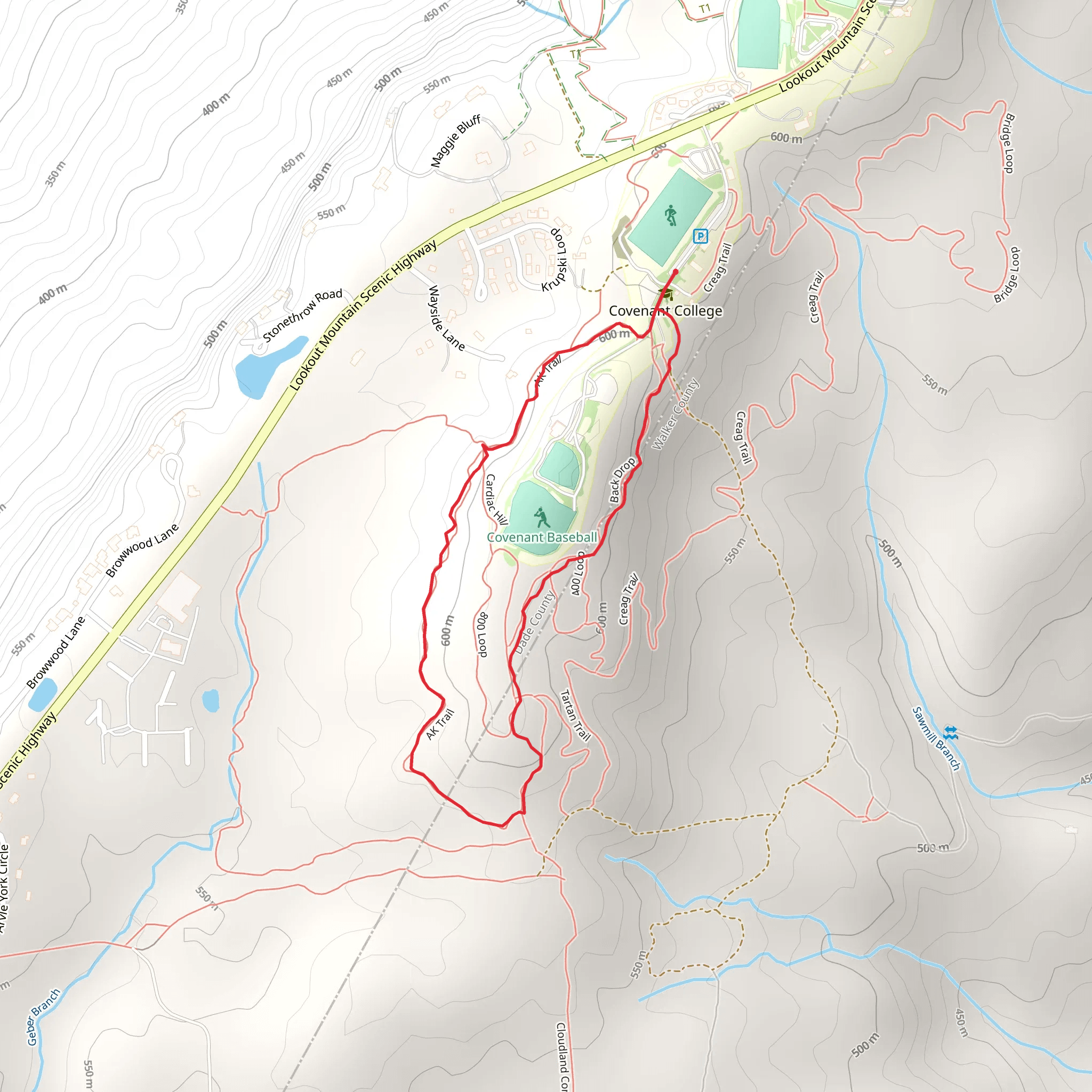 South Campus Road Loop mobile static map