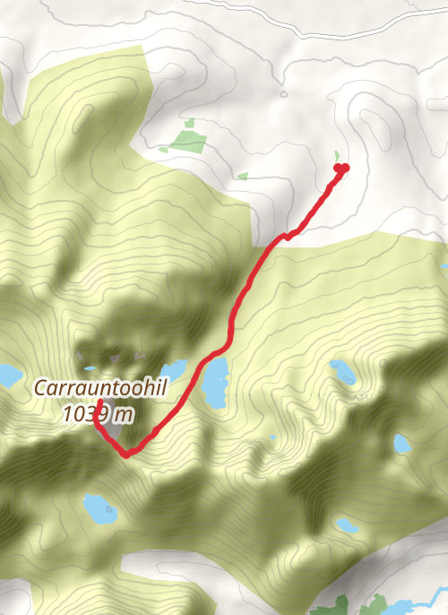 Hike on Carrauntoohil via Devil's Ladder mobile static map