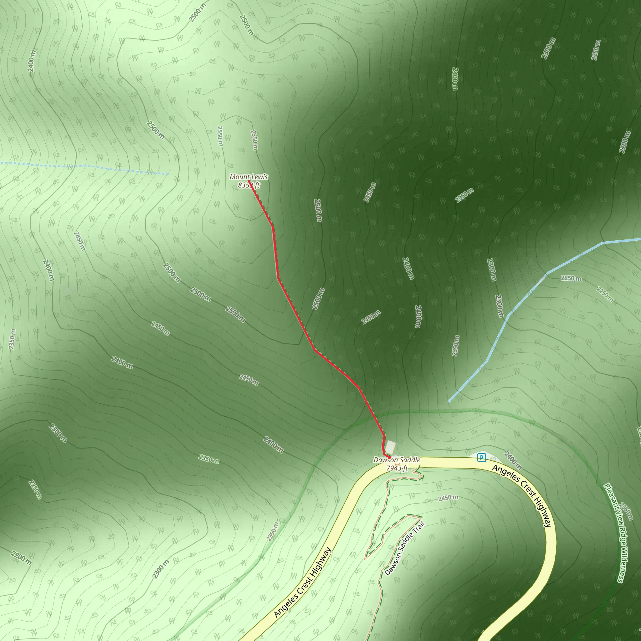 Mount Lewis Out and Back mobile static map