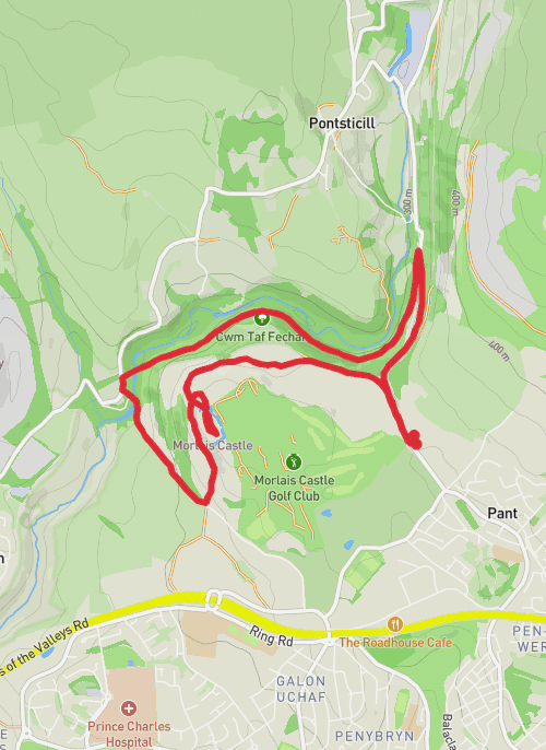Hike on Castell Morlais o Rheilffordd Mynydd Brycheiniog mobile static map