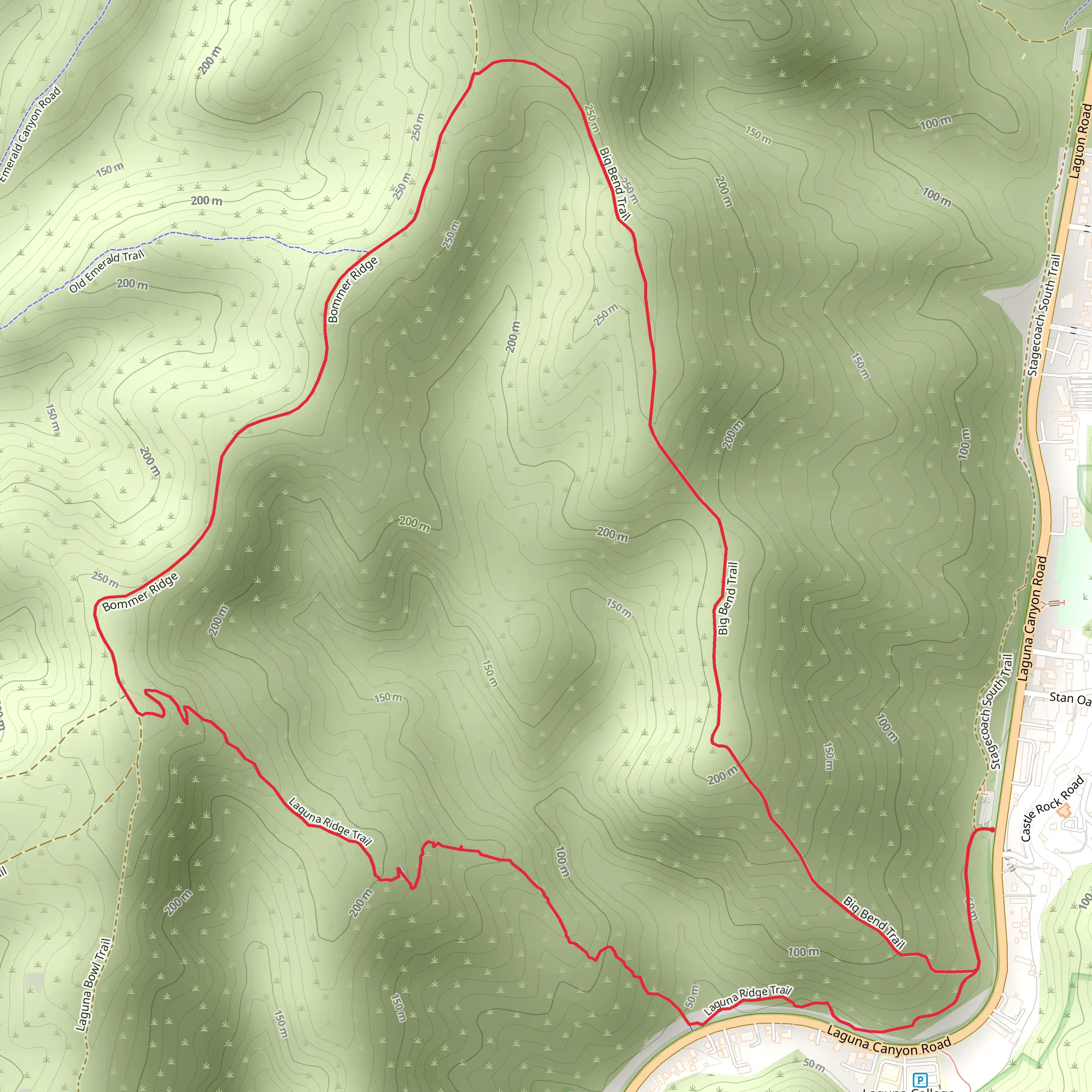 Big Bend and Laguna Ridge Loop Trail mobile static map