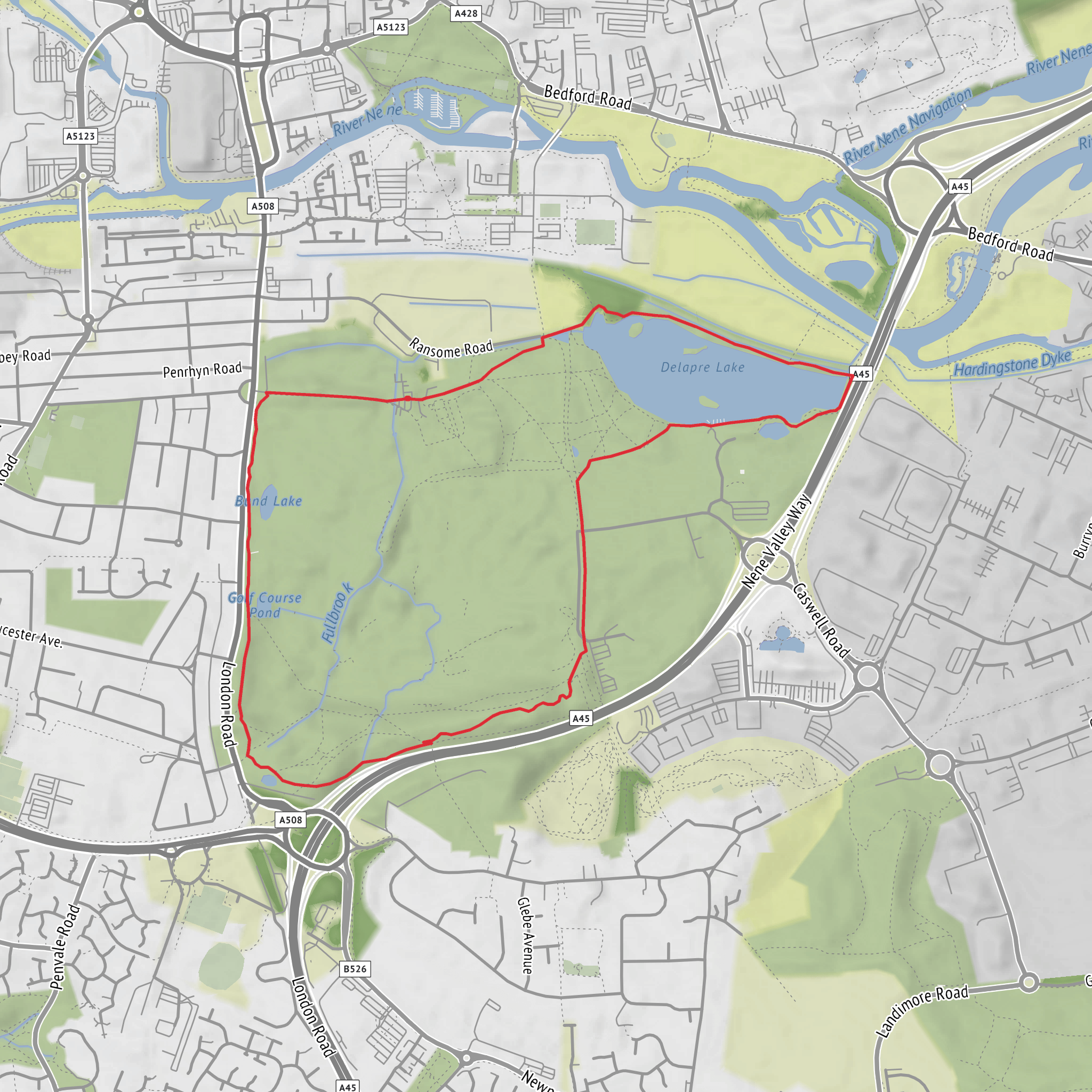 Delepre Abbey Lake & Woods mobile static map