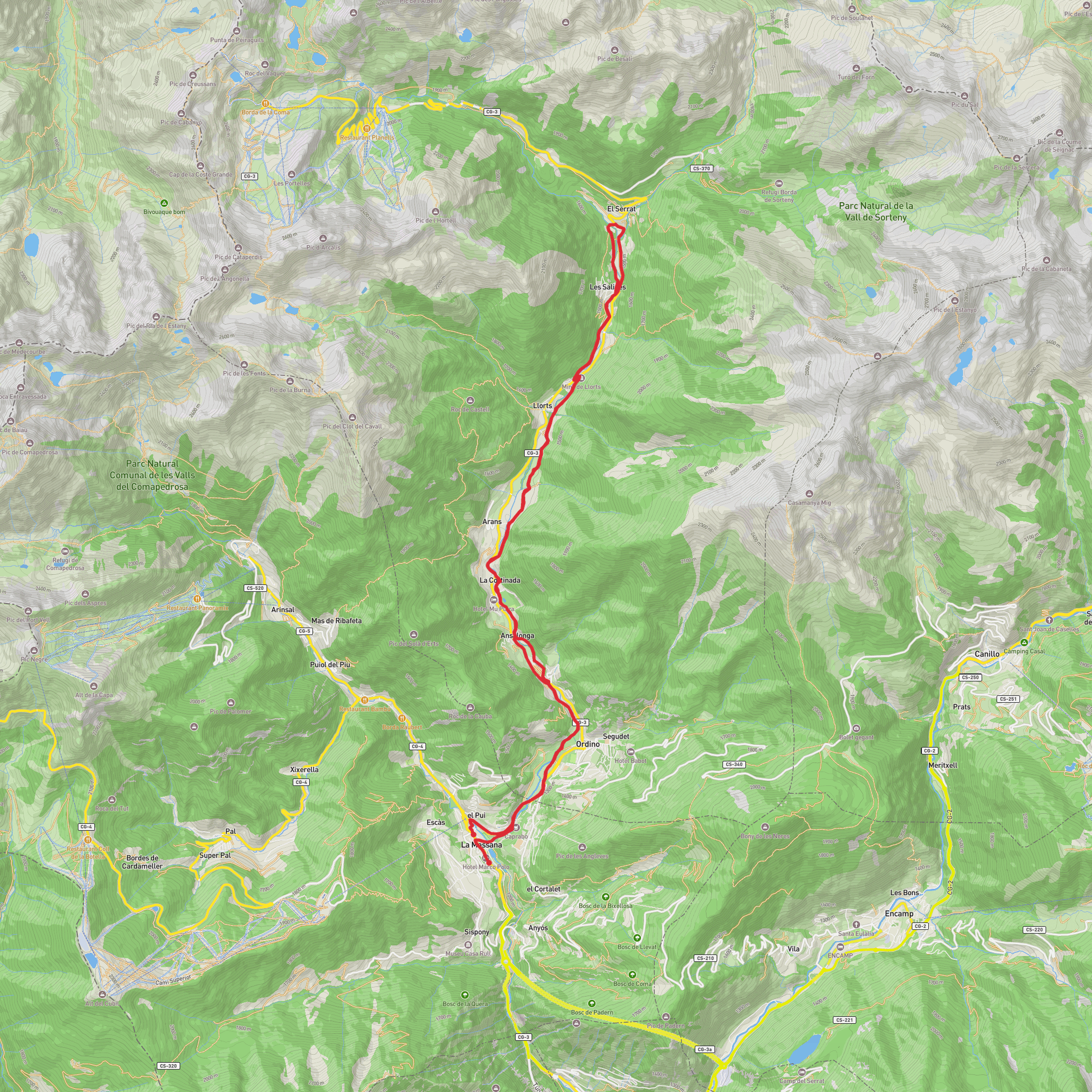 El Serrat mobile static map