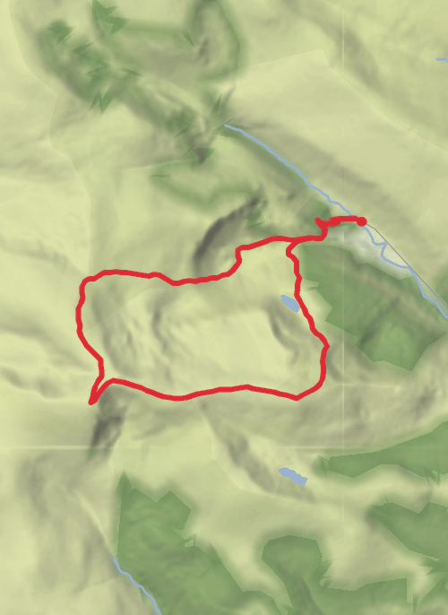 Lugnaquilla by Fraughan glen , returning via Clghernaegh and Arts Lough  mobile static map