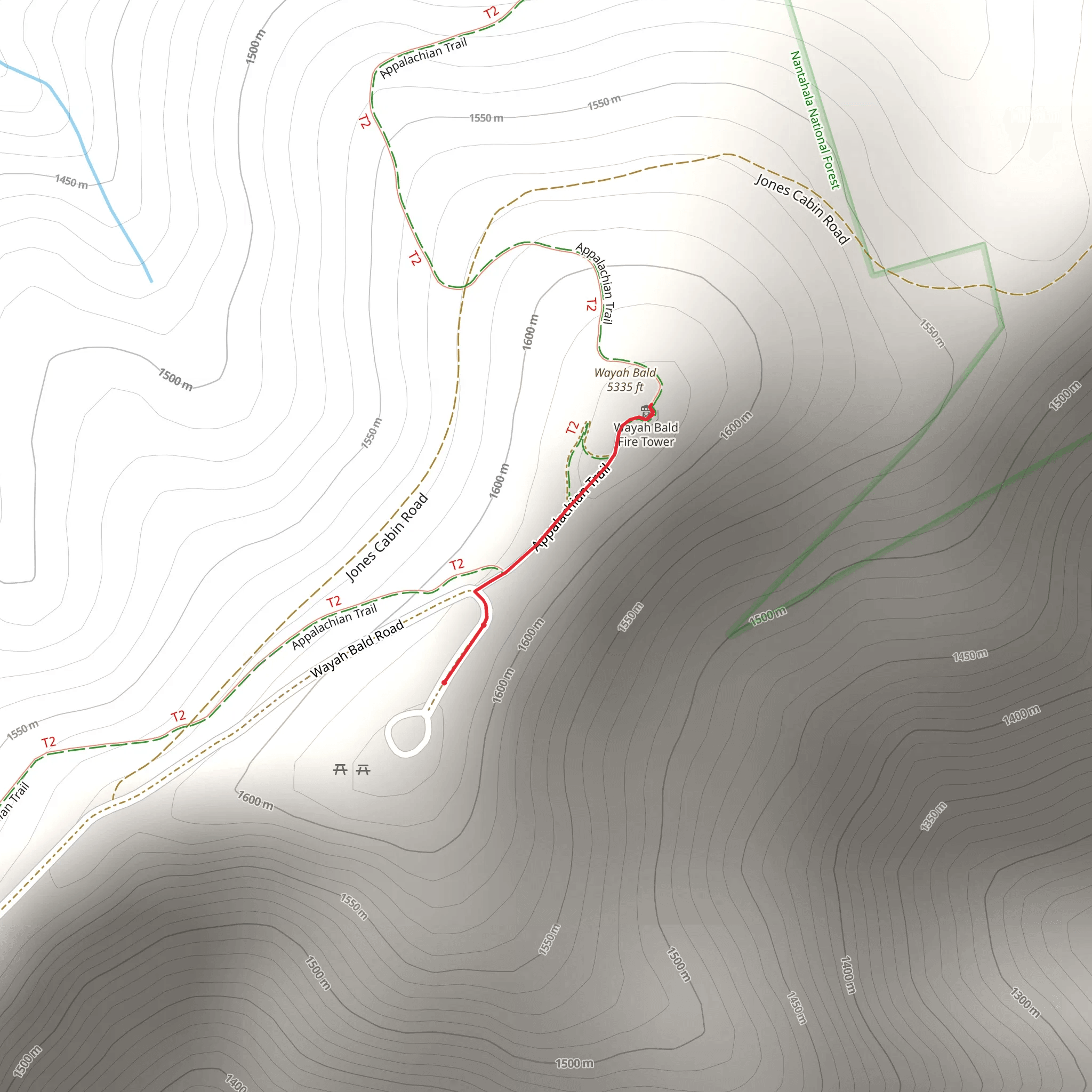Wayah Bald mobile static map