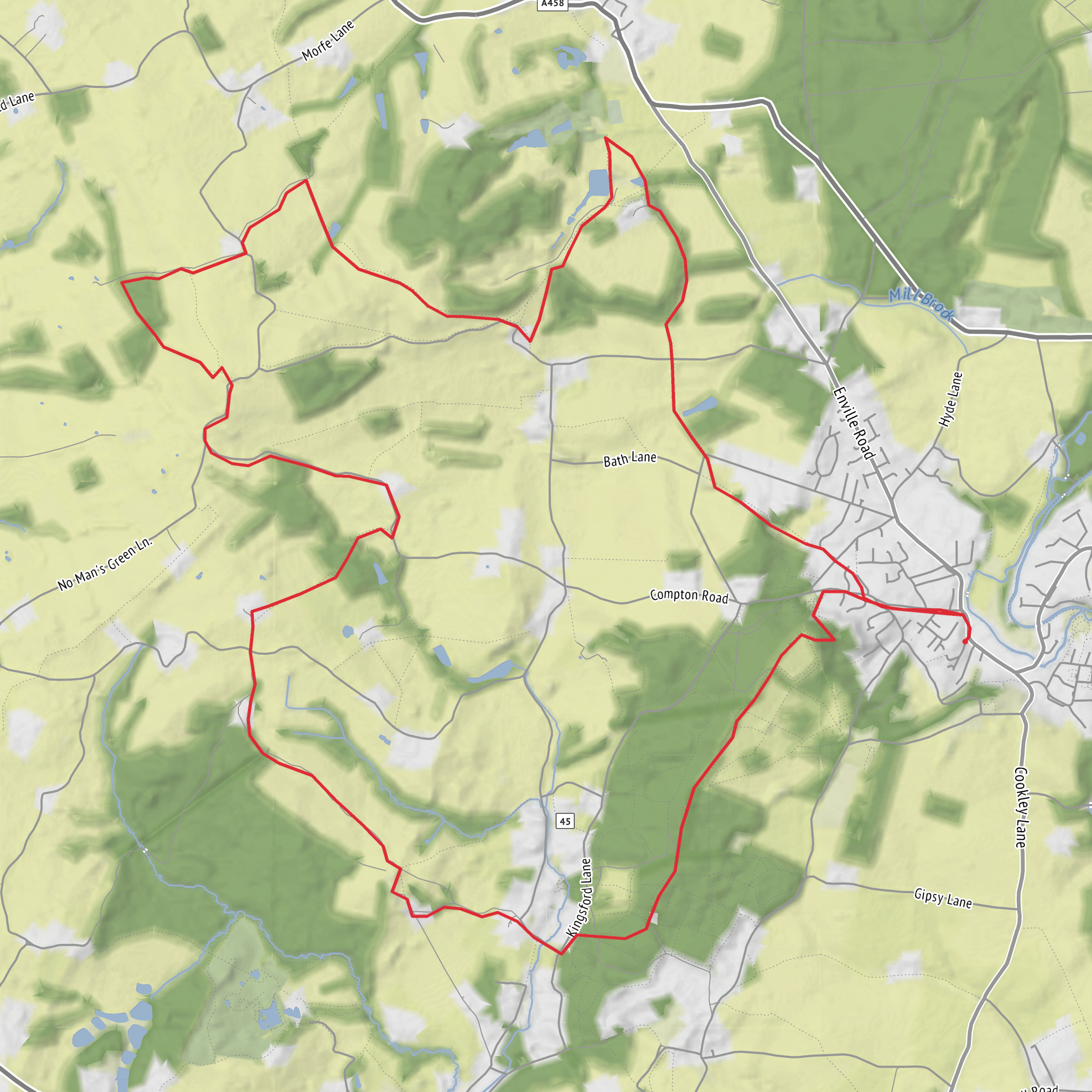 Kinver Edge Loop mobile static map
