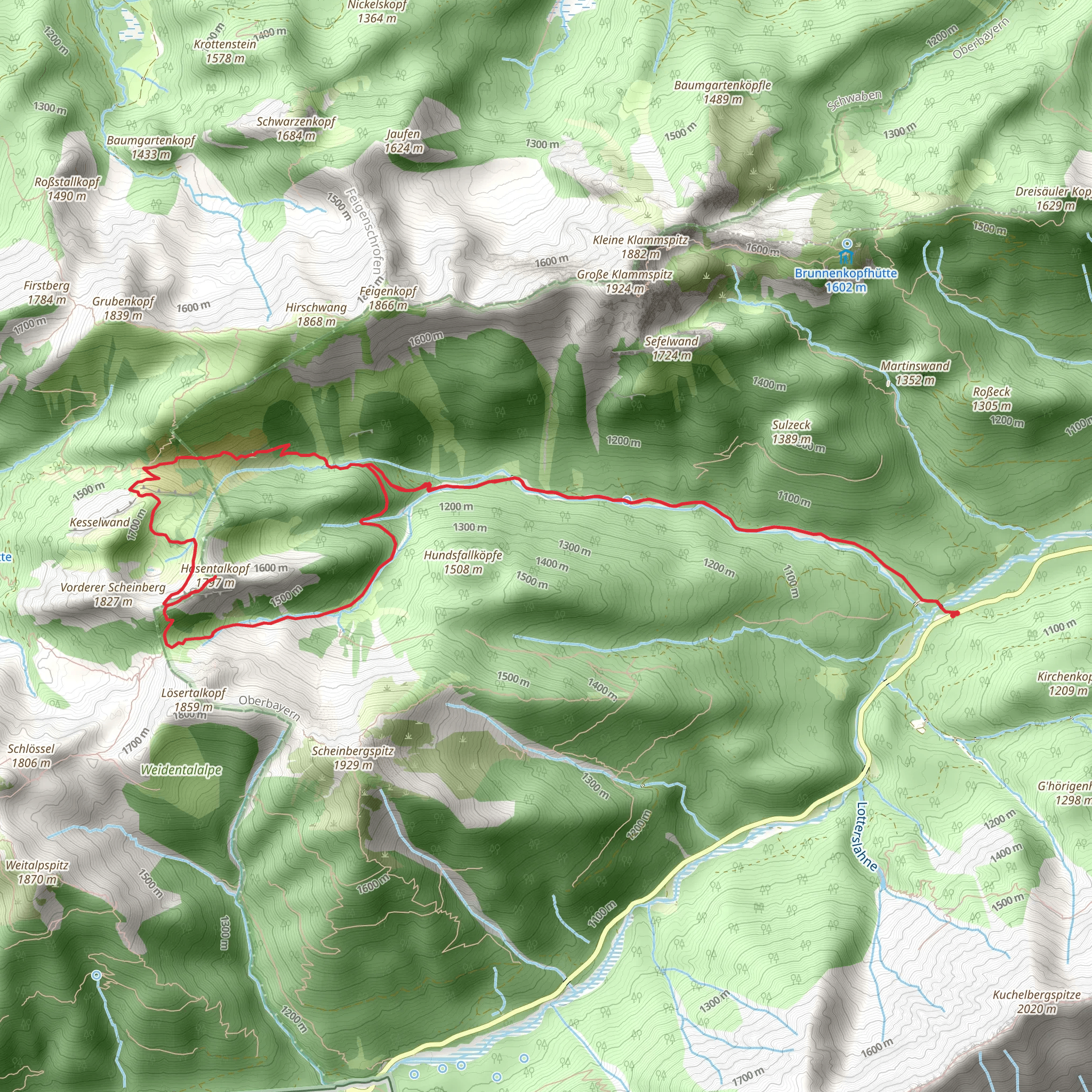Hasentalkopf Loop mobile static map