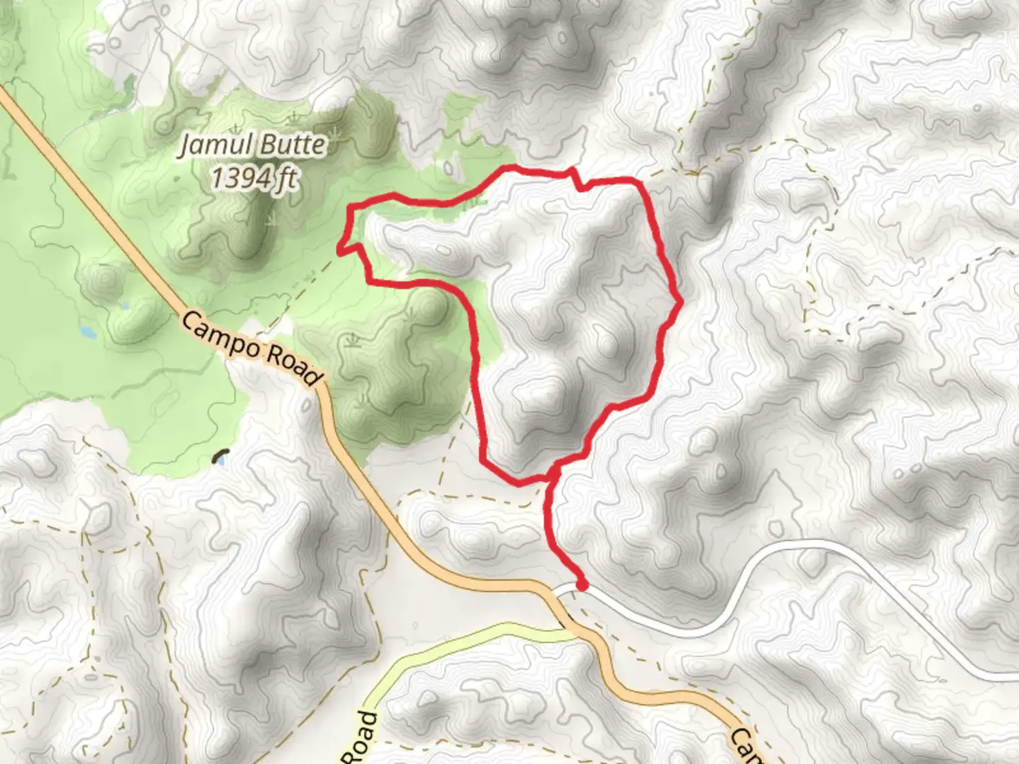An image depicting the trail Honey Springs Loop Trail and its surrounding area.