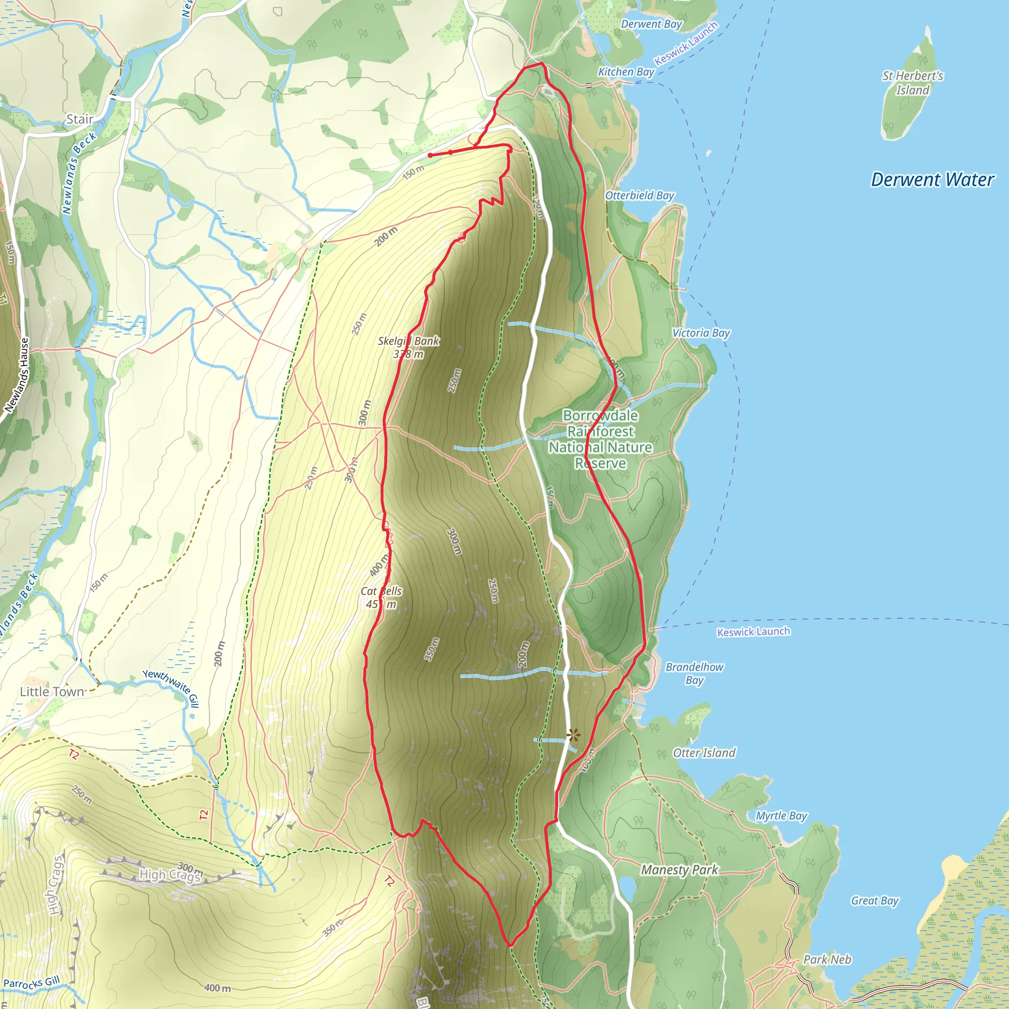 Catbells Walking Route mobile static map