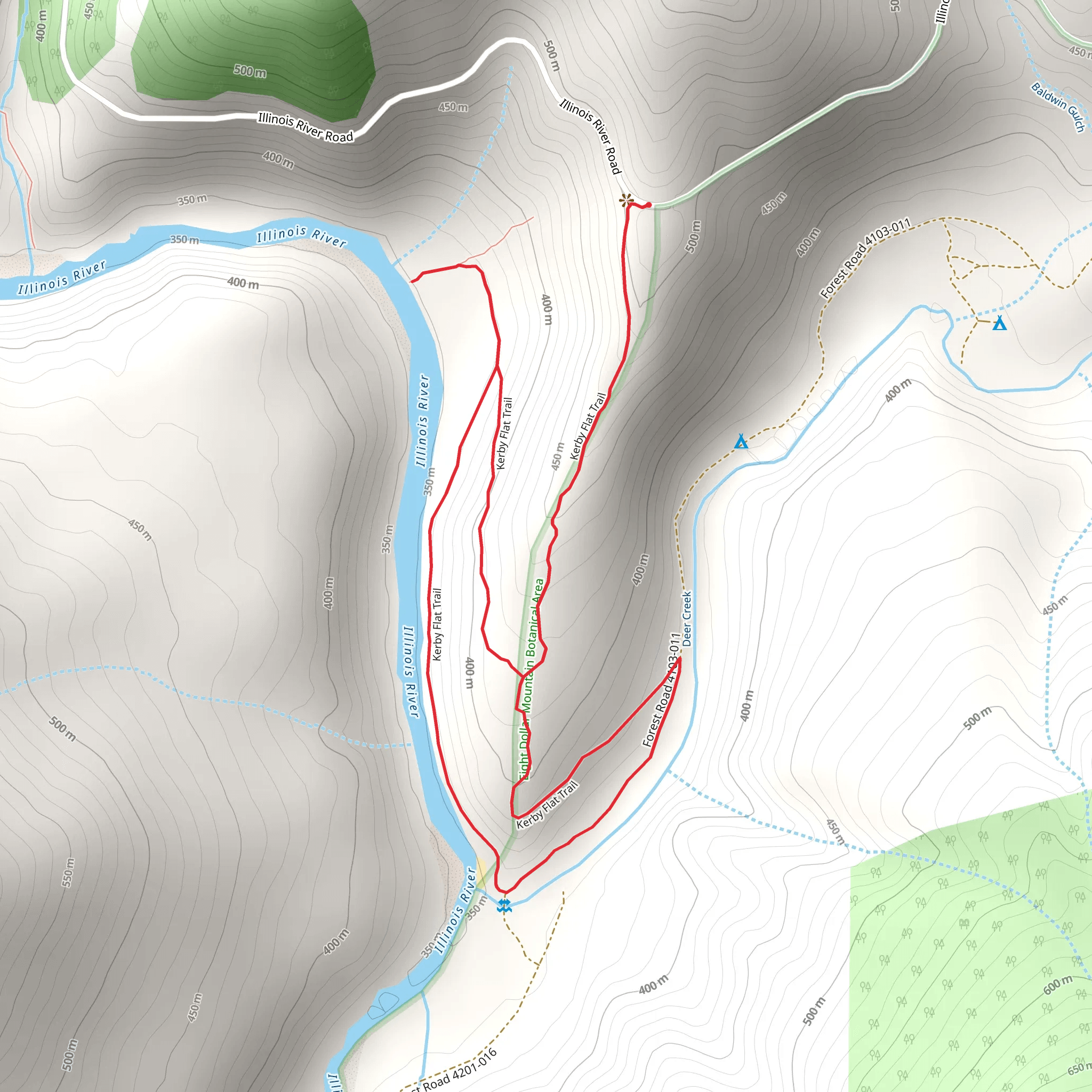 Kerby Flat Loop Trail mobile static map