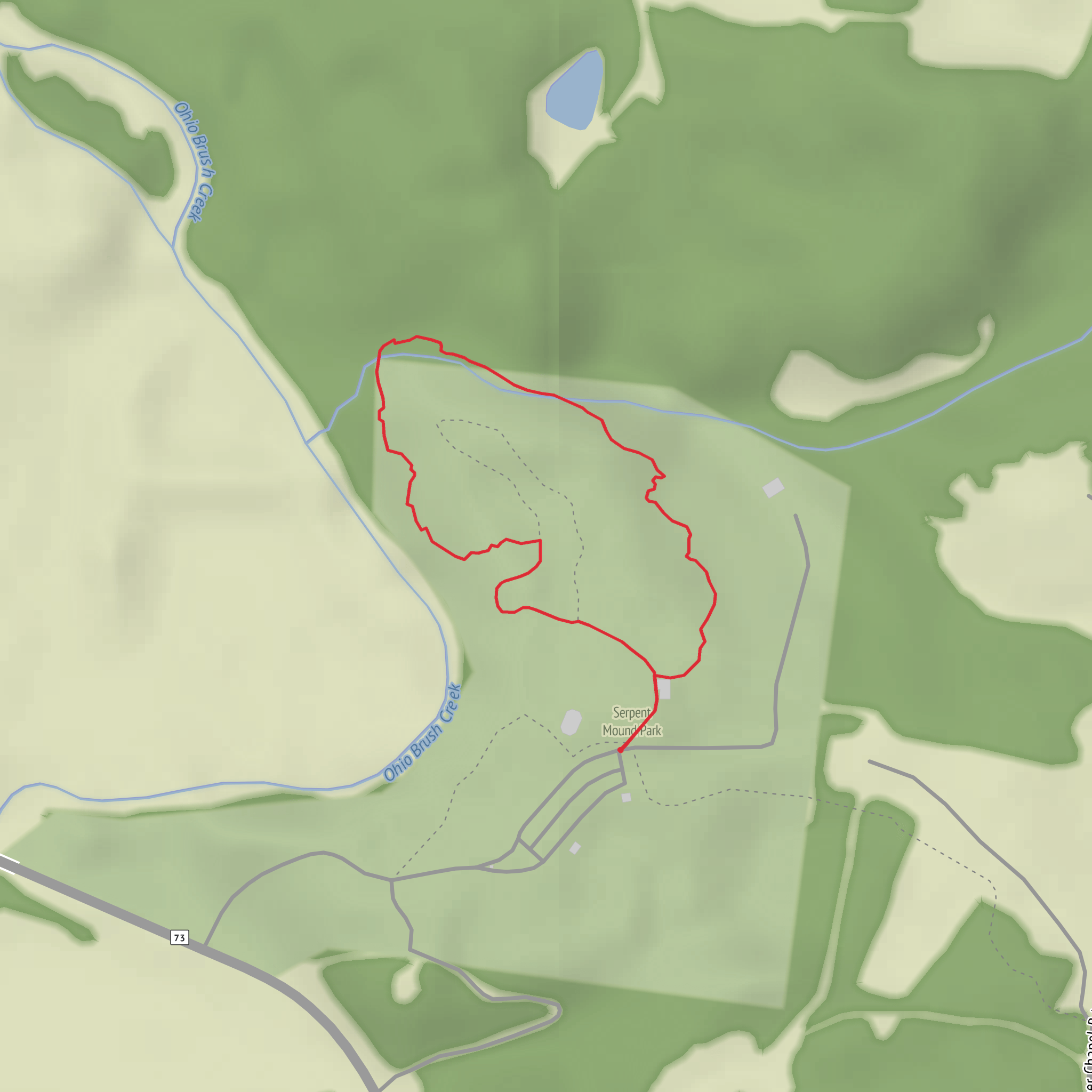 Serpent Mound and Brush Creek Loop mobile static map