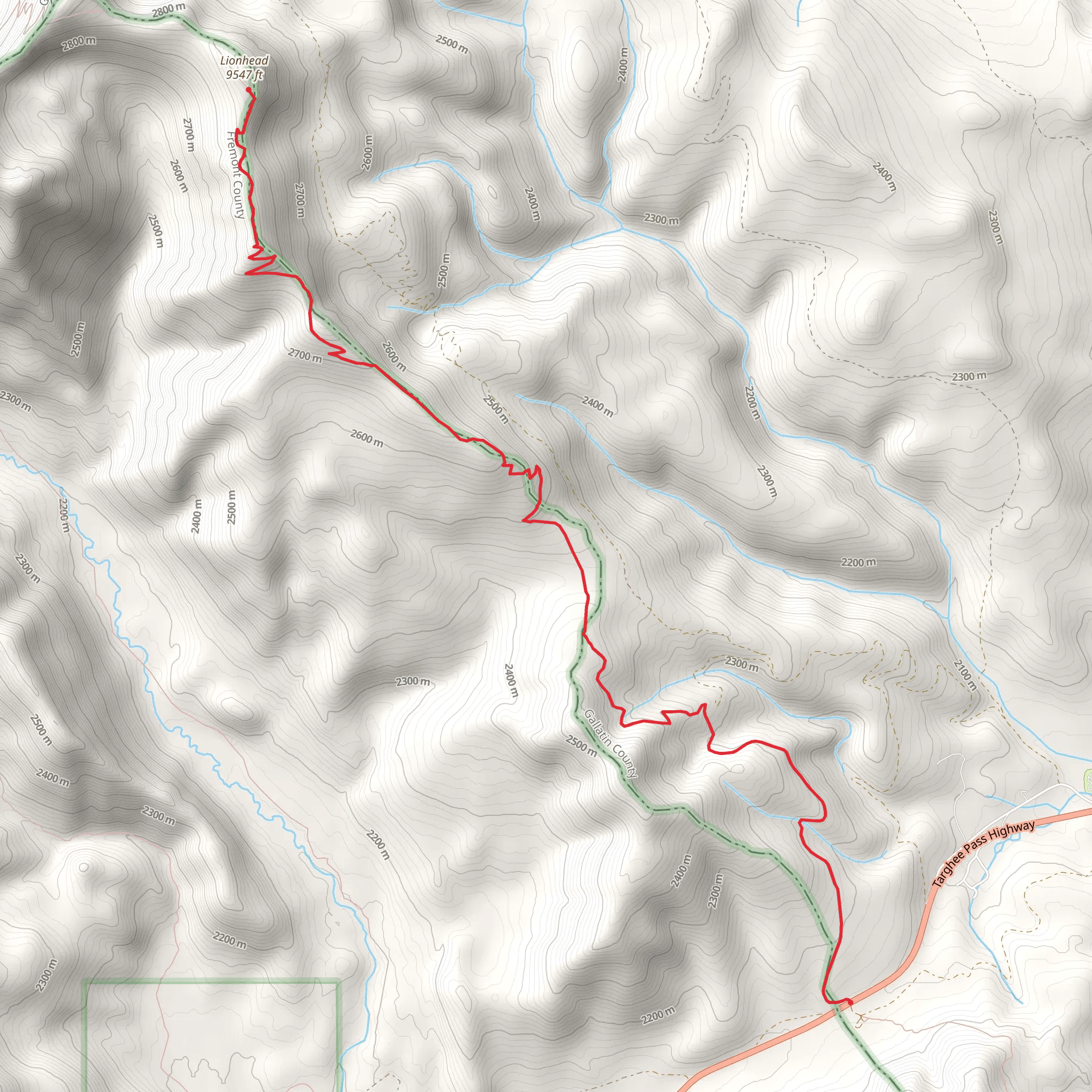 Lionhead via Continental Divide Trail mobile static map