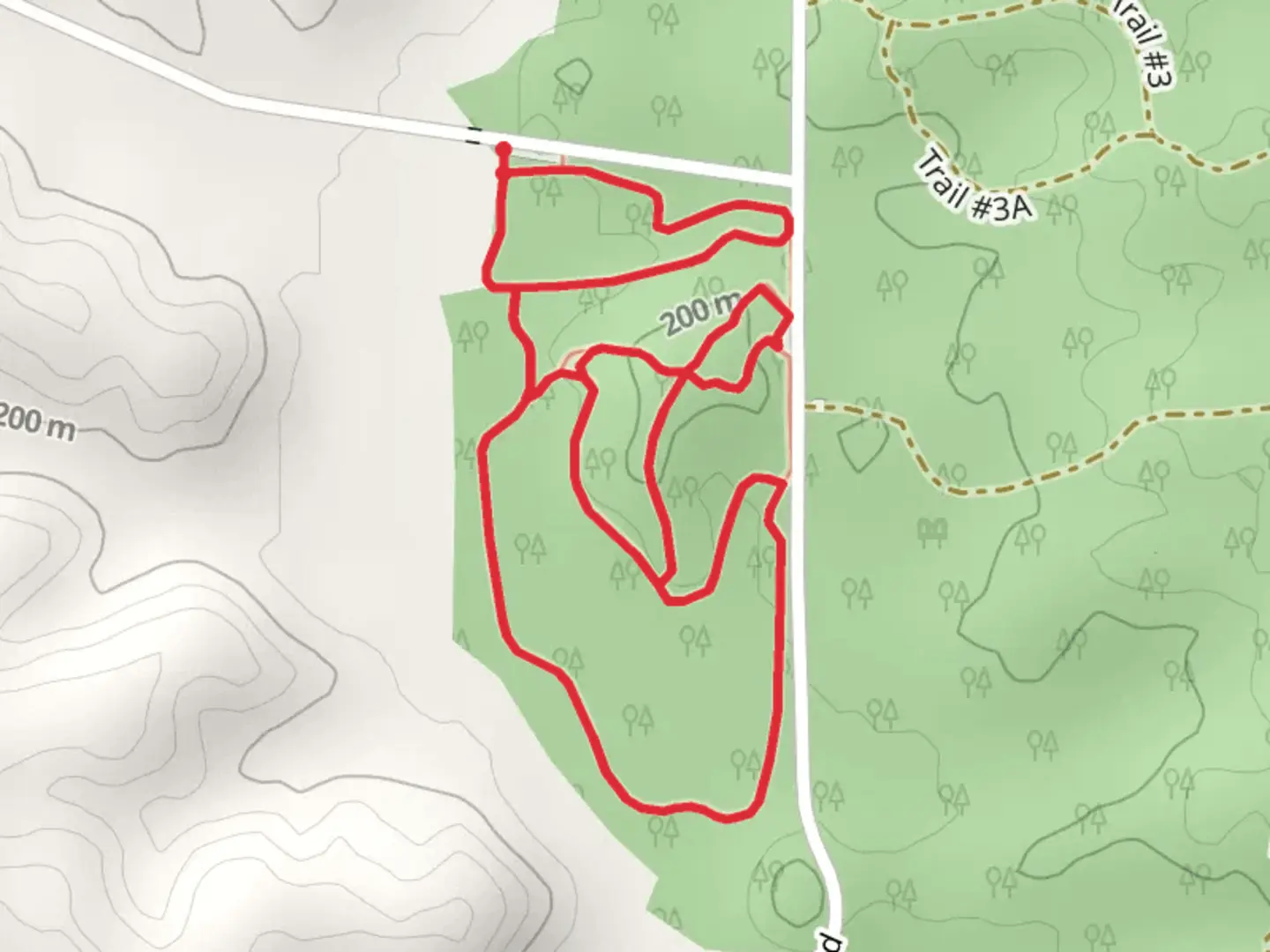 An image depicting the trail West Warthen Road Loop and its surrounding area.