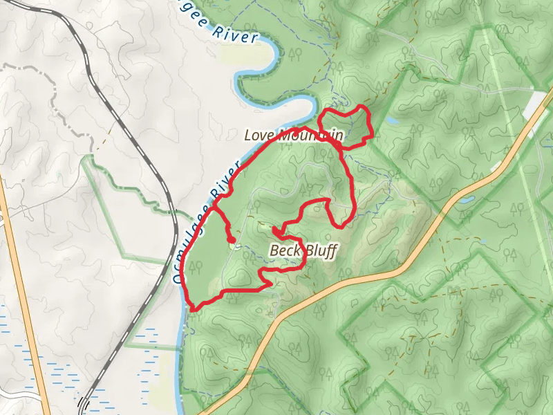 Love Mountain, Beck Bluff via River Trail and Waits Ferry Trail