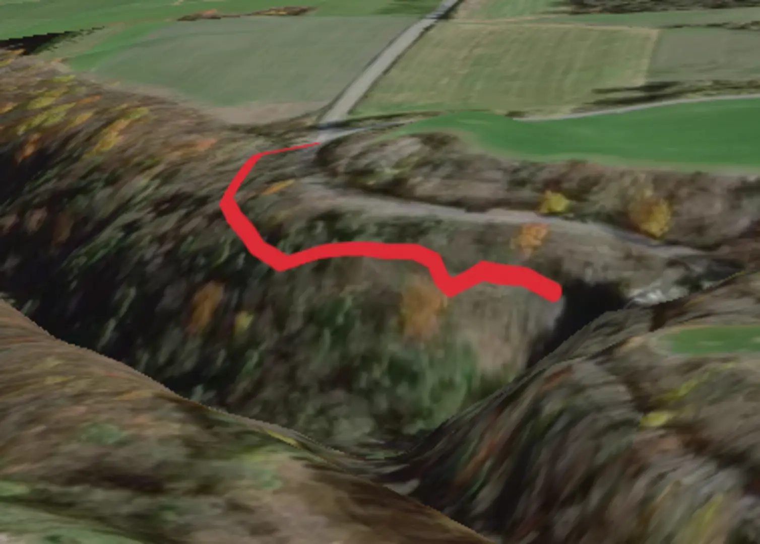 An image depicting the trail Bear Swamp Creek from Appletree Point Road and its surrounding area.