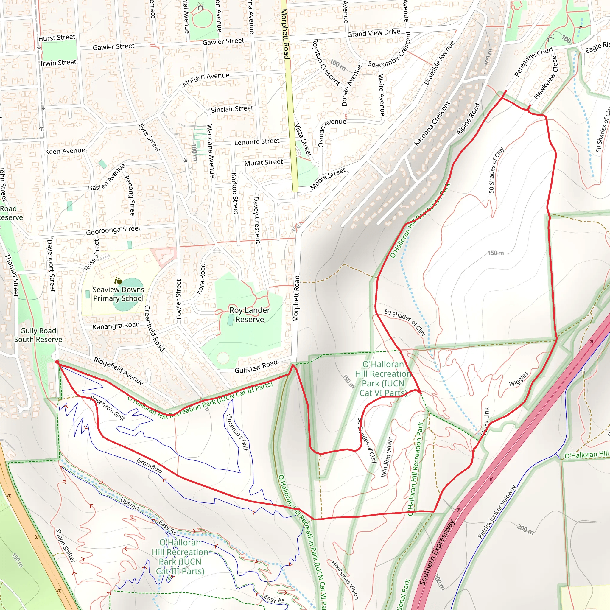 Loop in O’Halloran Hill Recreation Park mobile static map