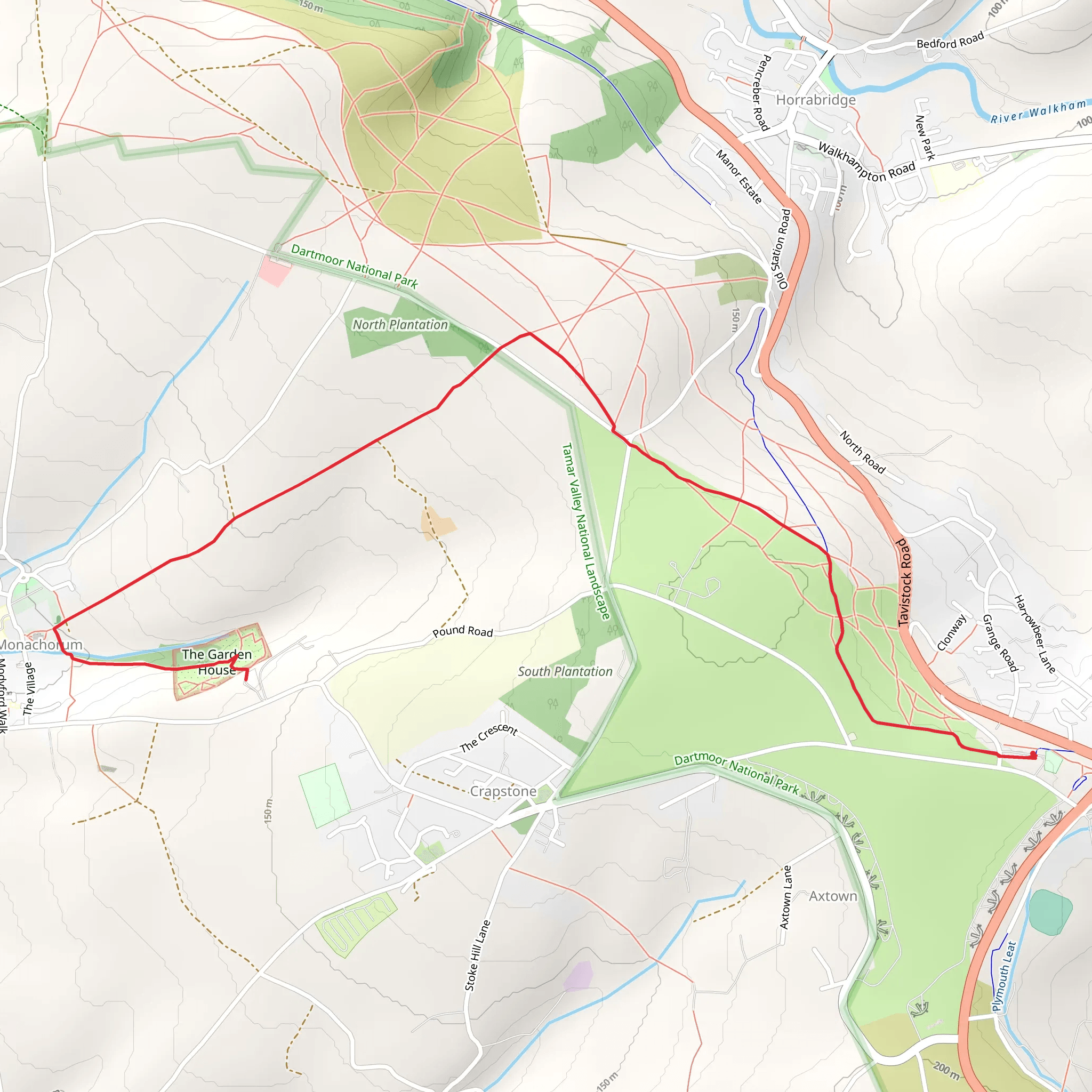 Harrowbeer and The Garden House mobile static map