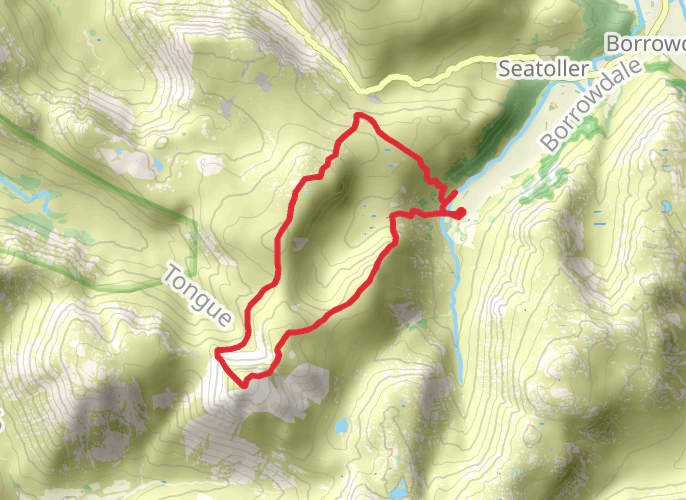 Great Gable from Seathwaite mobile static map