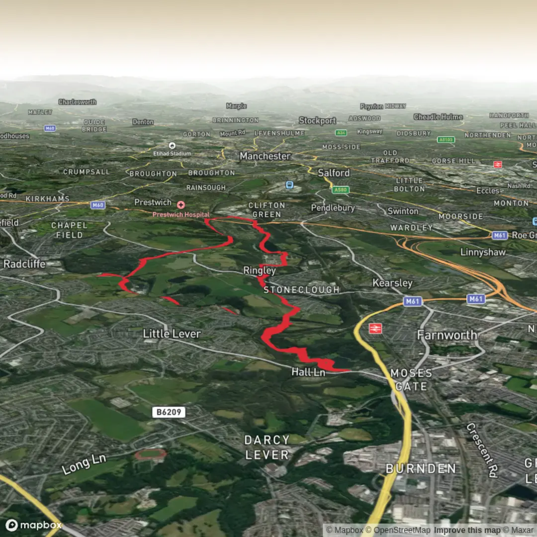 An image depicting the trail Moses Gate and Irwell Sculpture Trail and its surrounding area.