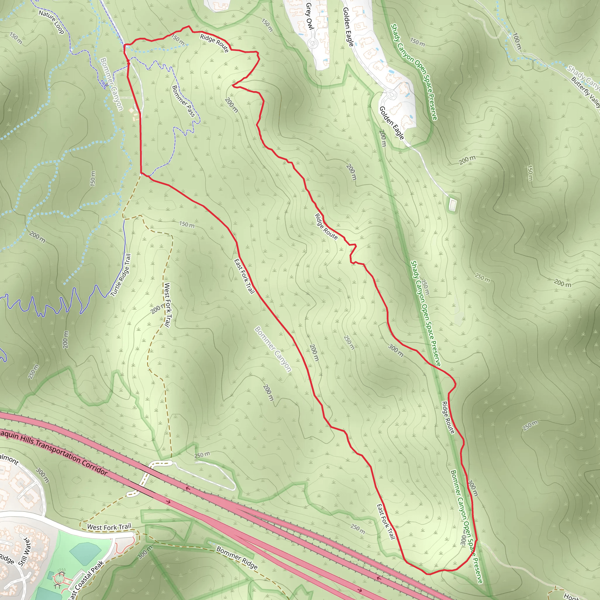 East Fork Trail and Ridge Route Loop mobile static map