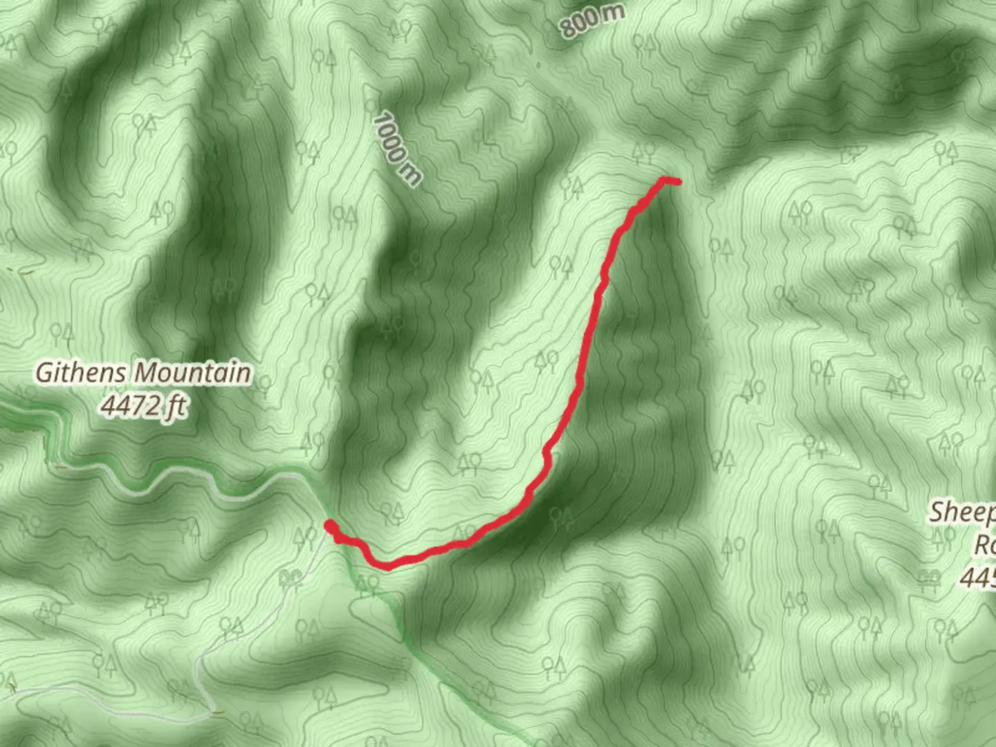 An image depicting the trail Eagle Creek Cutoff Trail and its surrounding area.