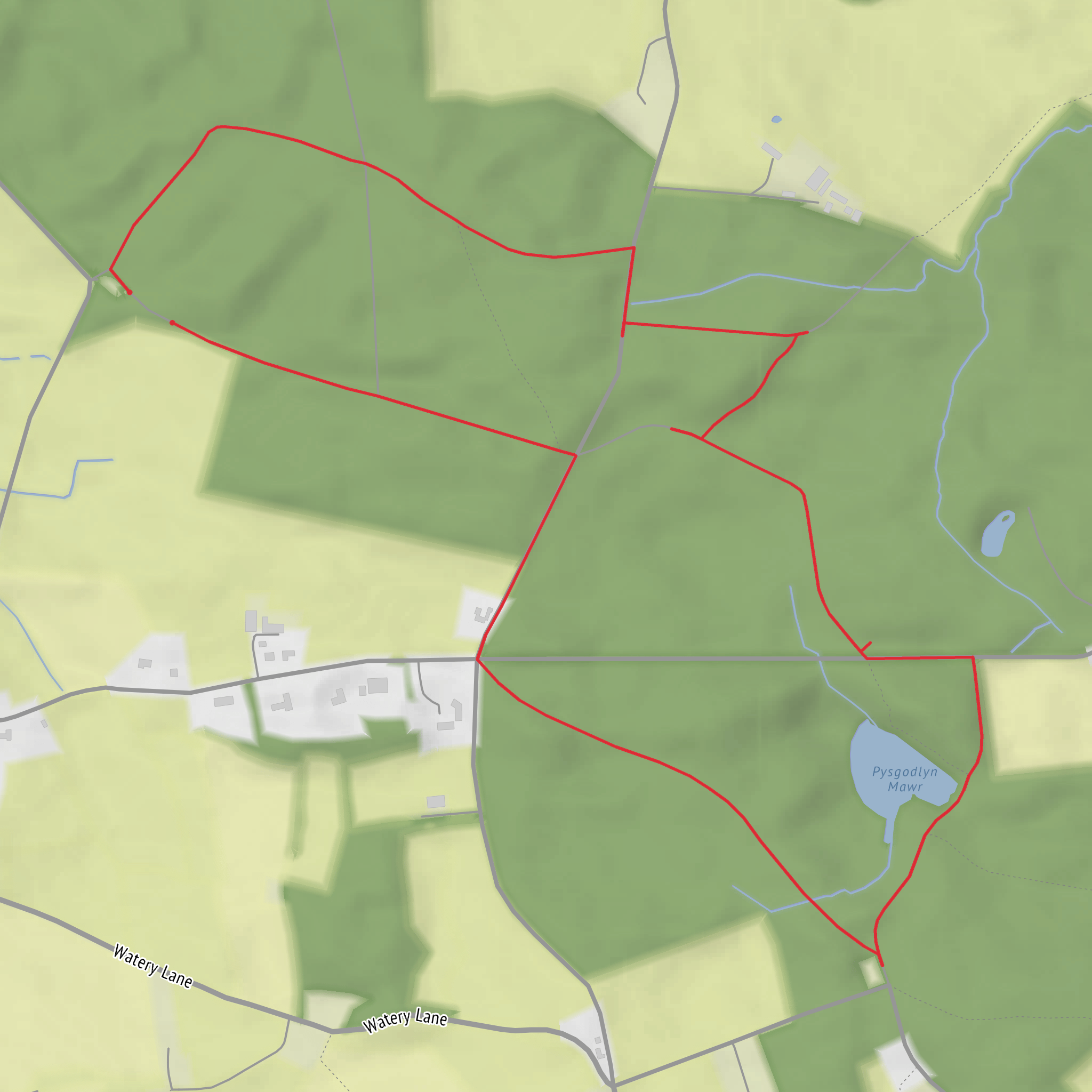 Hensol Woods Loop via Psygodlyn Mawr mobile static map