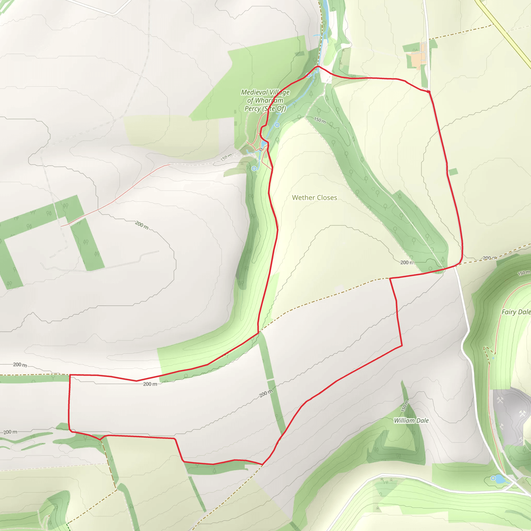 Deepdale and The Deserted Village of Wharram St Percy mobile static map